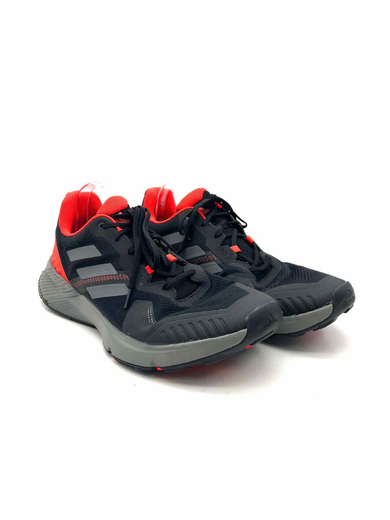 Adidas Size 13 Bk/Gry/Or Lace-Up Mesh Men's Shoes Sneakers- Men's