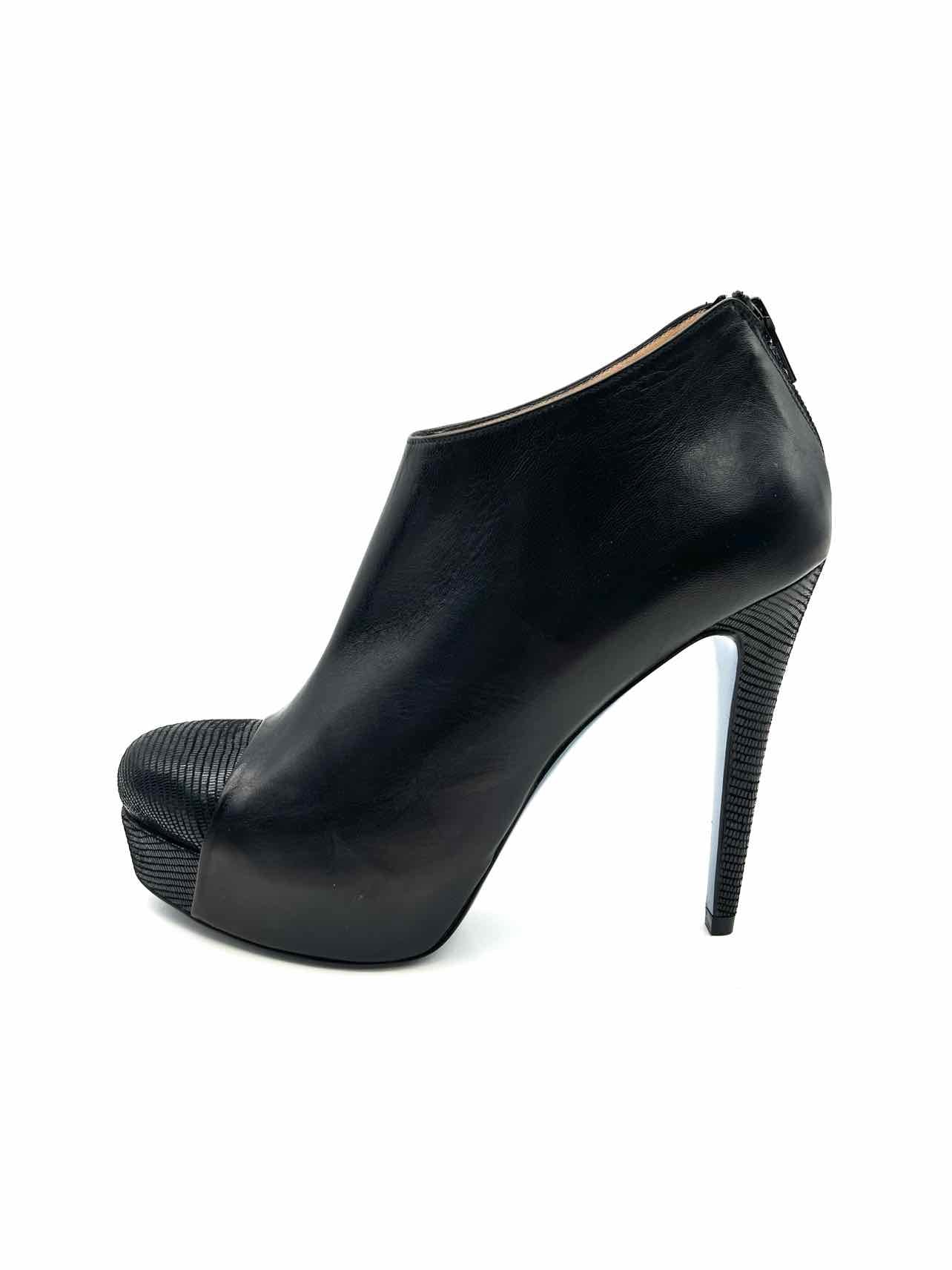 Alessandro Oteri Size 9.5? Black Reptile Leather AS IS Designer Shooties - Image 4