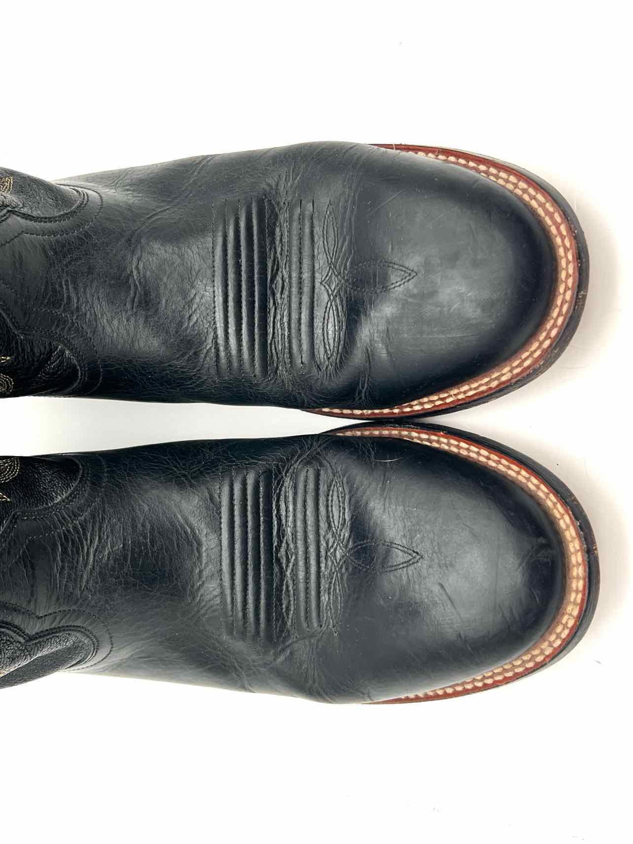 Ariat Size 12 Bk/Yw/Rd Stitched Leather Men's Shoes Boots- Men's - Image 4