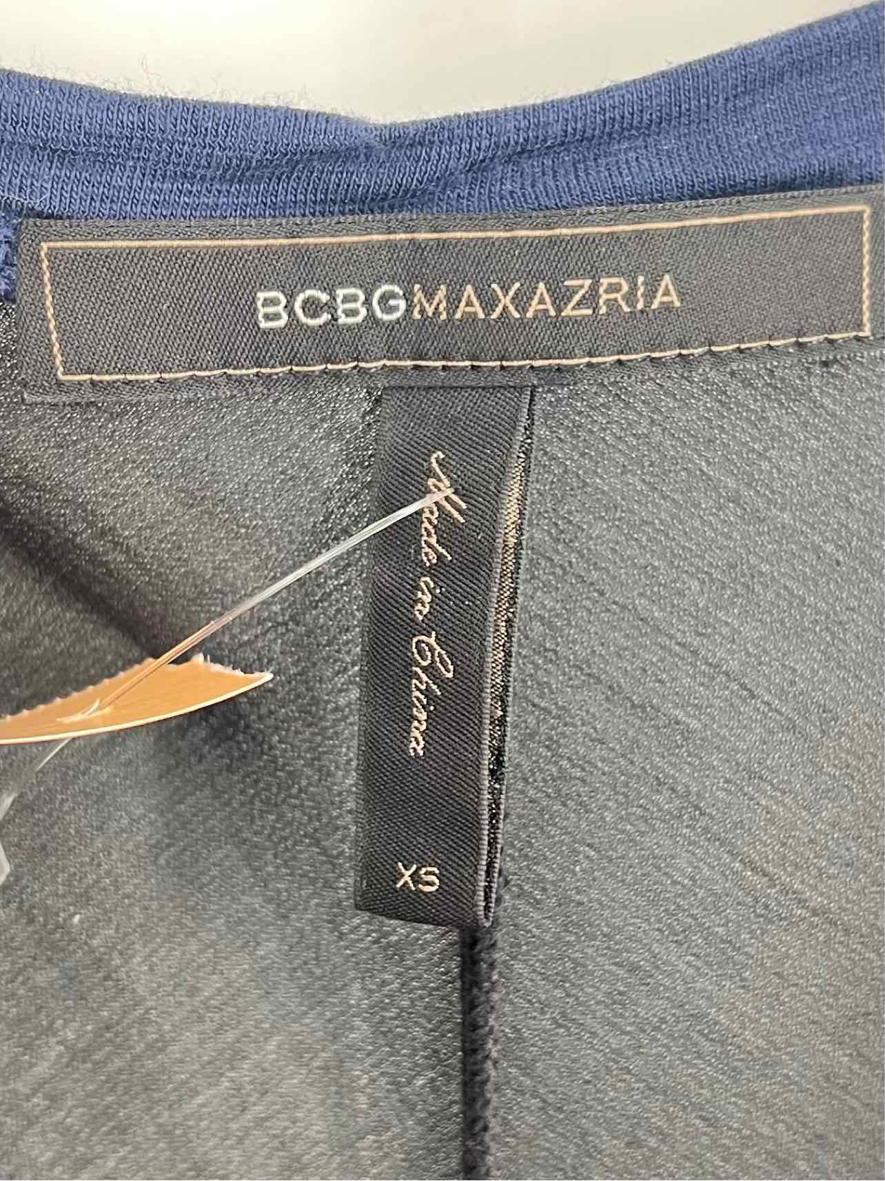BCBGMaxazria Size XS Navy/Black Blocked Hi-Lo Designer Top-Sleeveless - Image 3