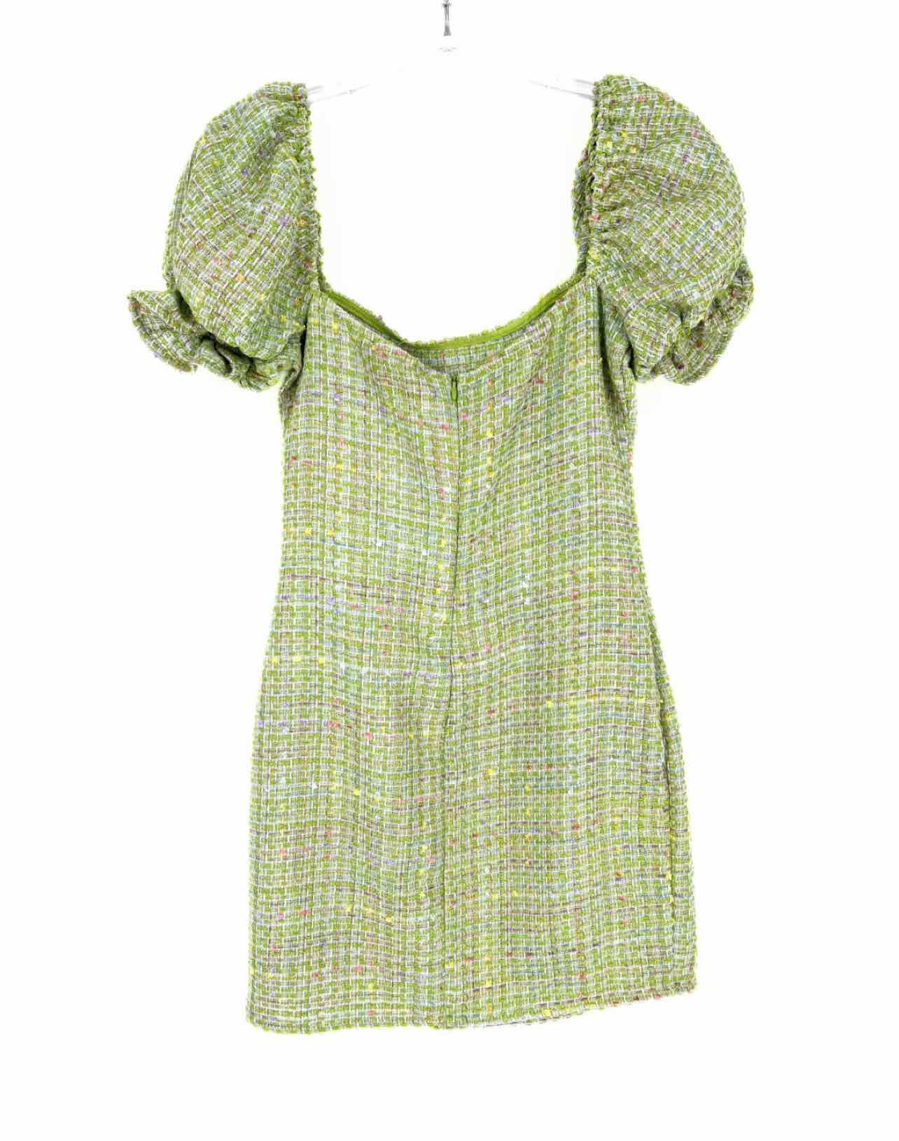 Blue Blush Size S Green/Multi Tweed Puff Sleeve NEW Dresses Dress - Image 2
