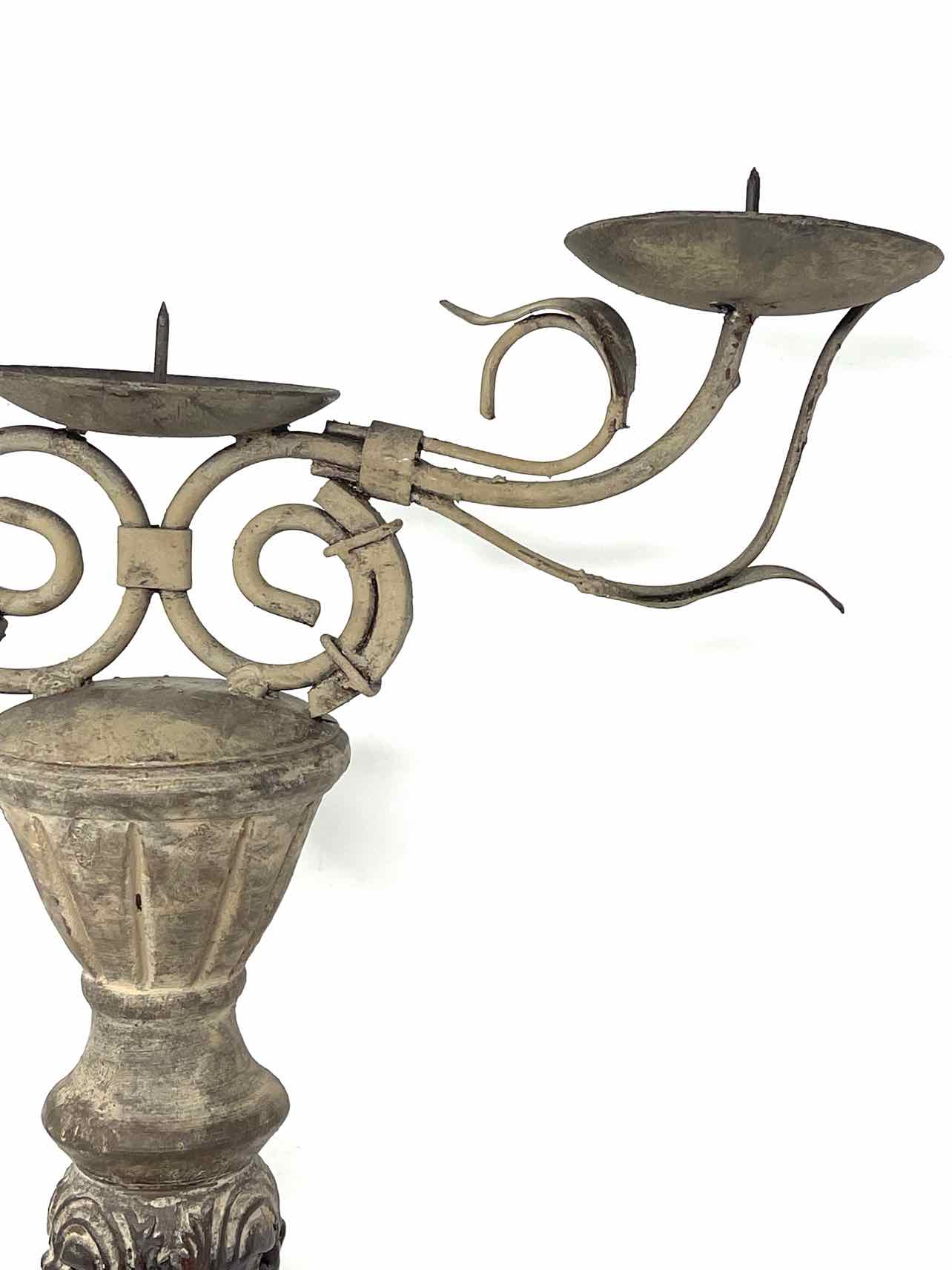 Brown Scroll/Acanthus Distressed Home Decor Candleabra - Image 6