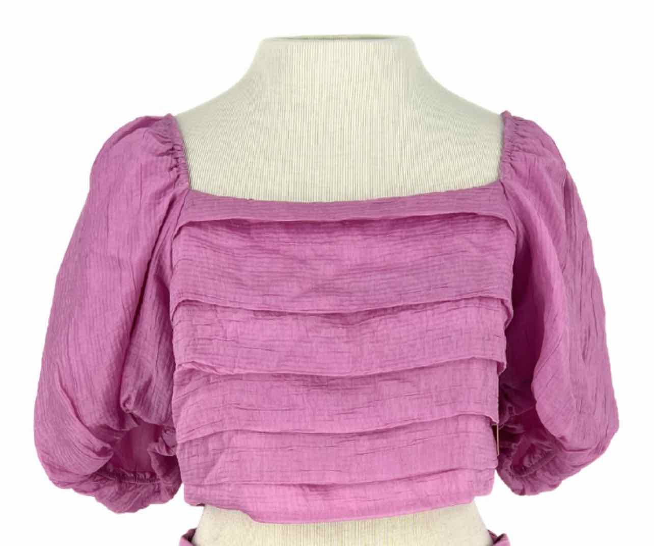 Buddy Love Size M Orchid Puff Sleeve Cropped NEW Tops Top-Short Sleeve