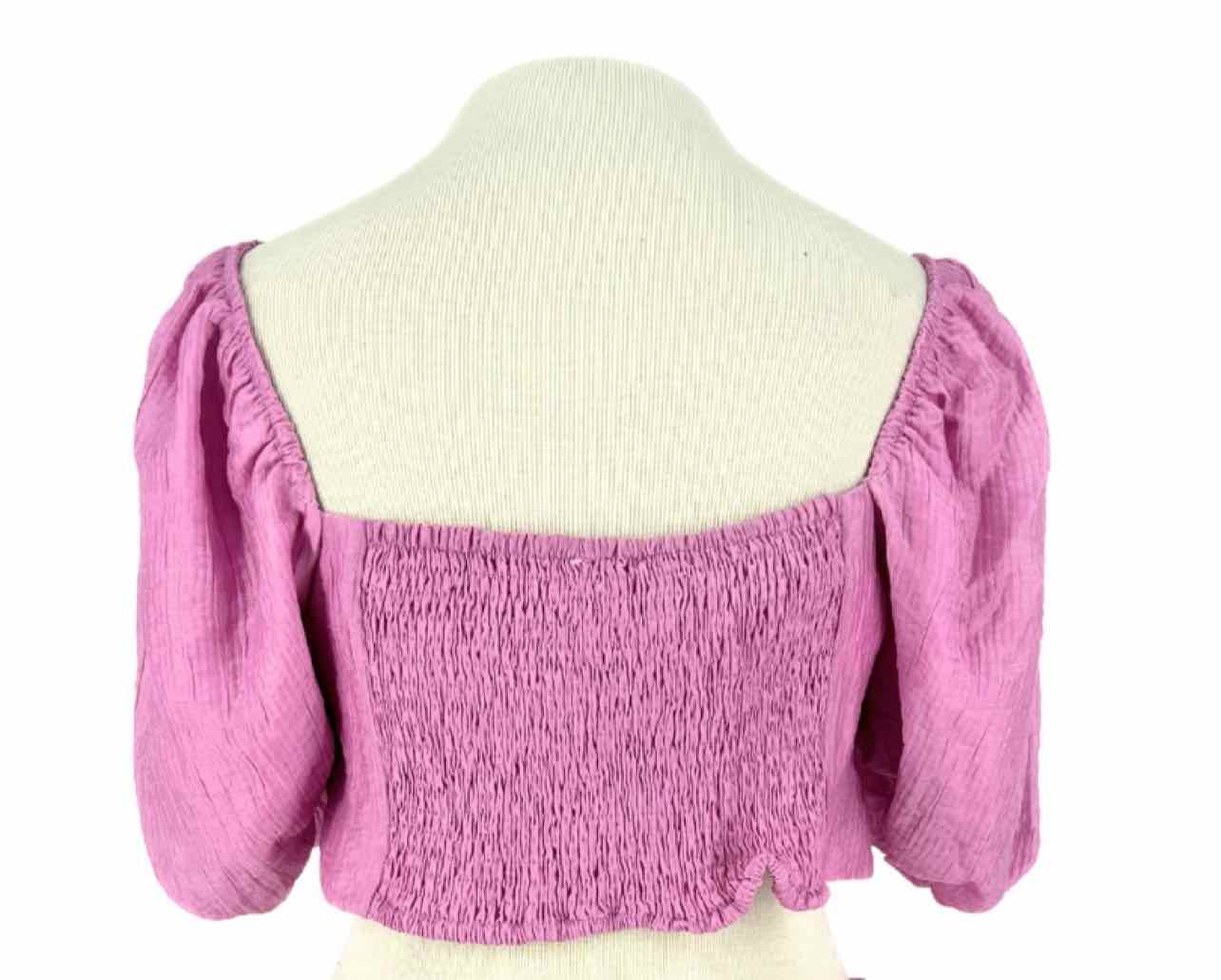 Buddy Love Size M Orchid Puff Sleeve Cropped NEW Tops Top-Short Sleeve - Image 2