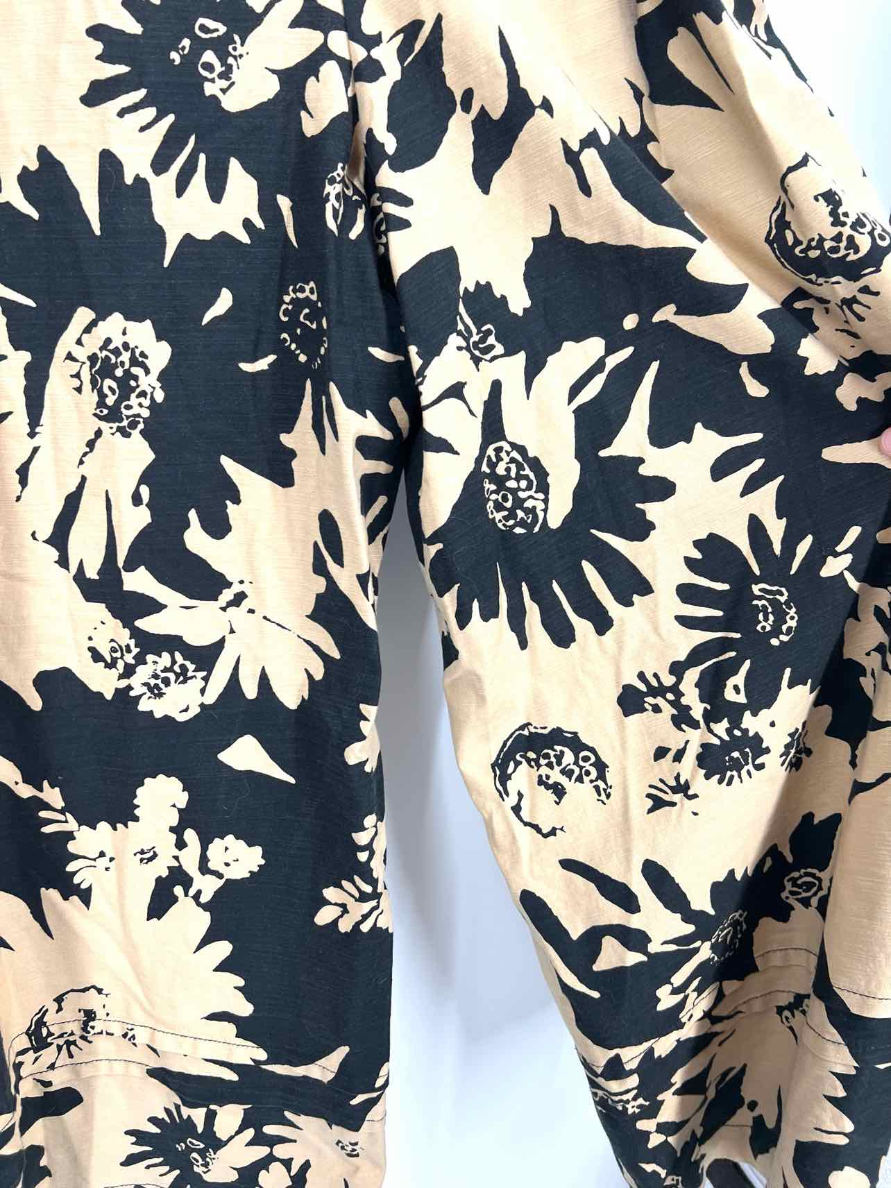 By Anthropologie Size M Brown/Black Floral Cinched Dresses Jumpsuit - Image 3