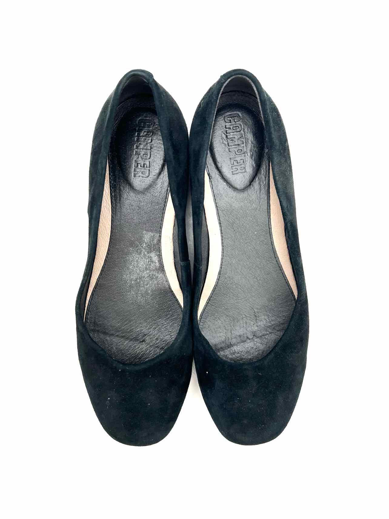 Camper Size 6.5 Black Suede Designer Flats - Image 2