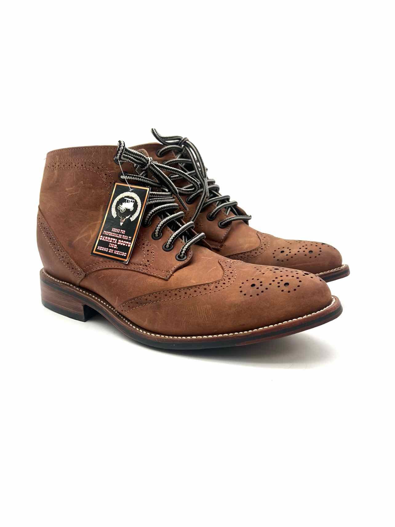 Carreta Boots Size 10? Brown Brogue Lace-Up NEW Men's Short Boots- Men's