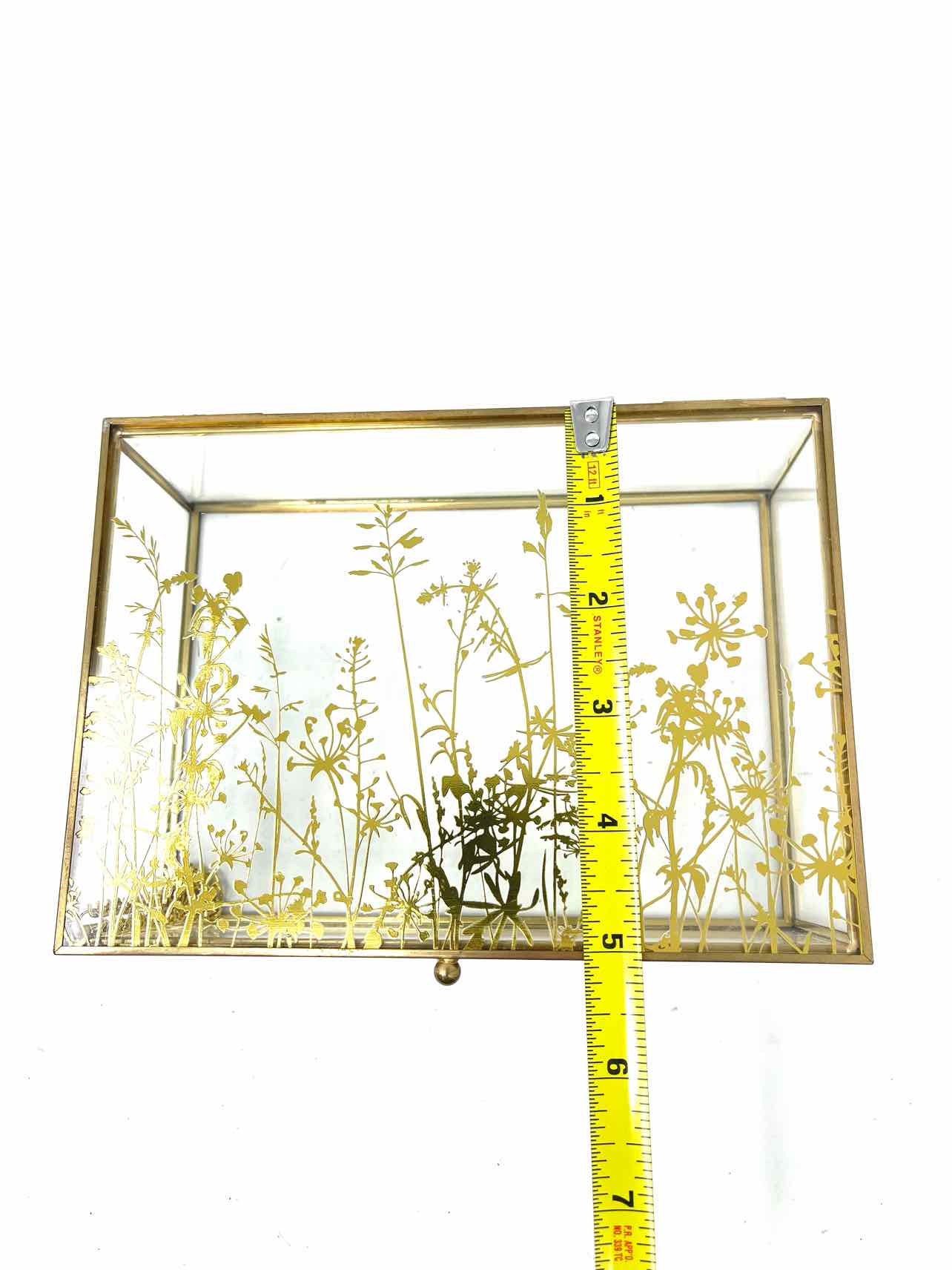 Clear/Gold Botanical Home Decor Trinket Box - Image 5