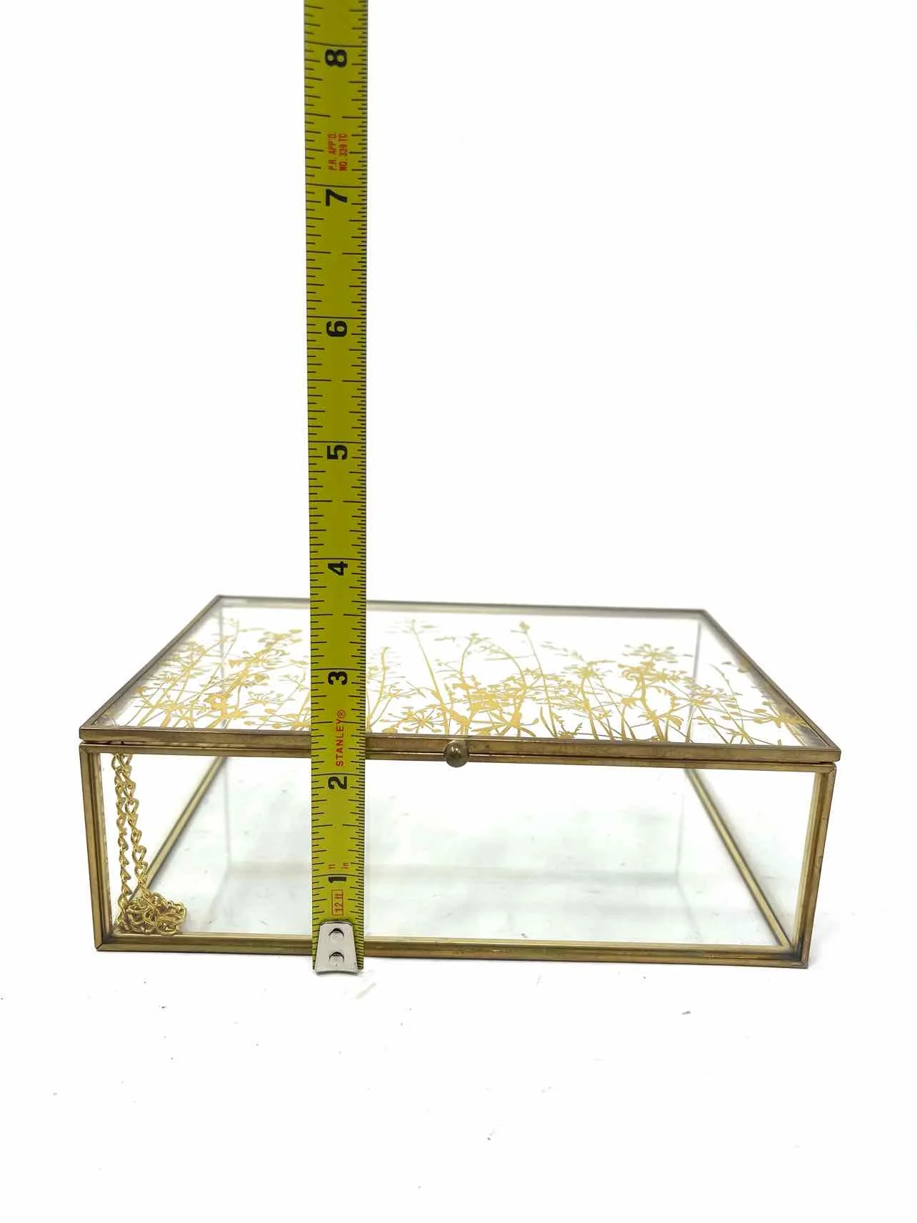 Clear/Gold Botanical Home Decor Trinket Box - Image 6