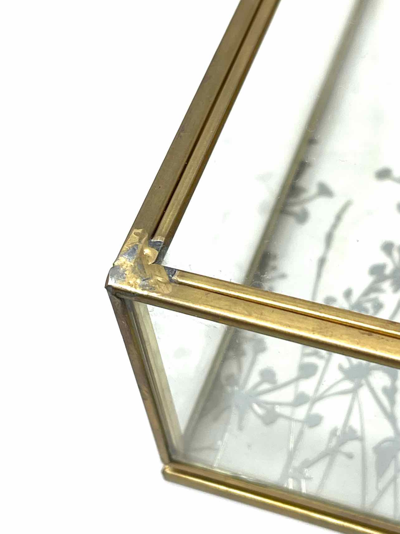 Clear/Gold Botanical Home Decor Trinket Box - Image 8