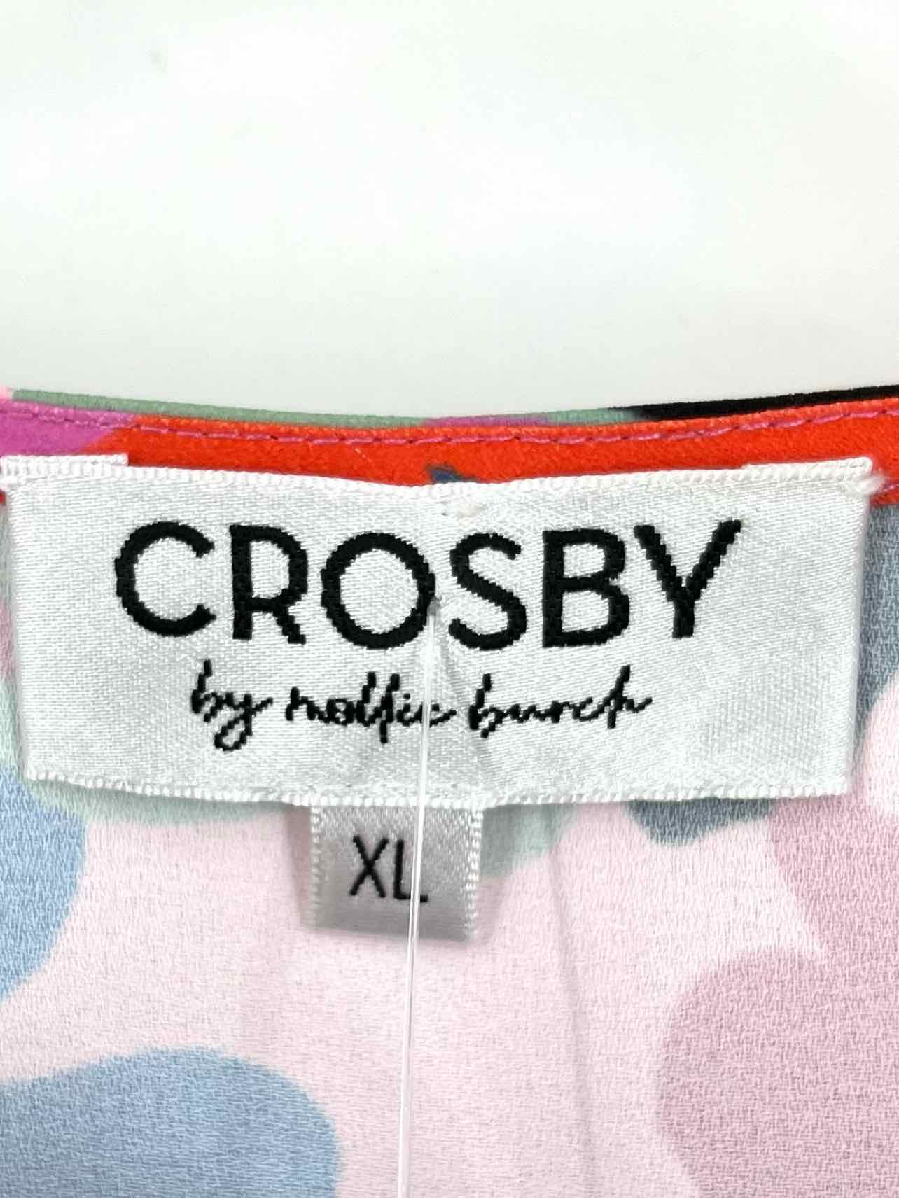 Crosby Size XL Pink/Multi Floral Balloon Sleeve Tops Top-Long Sleeve - Image 3