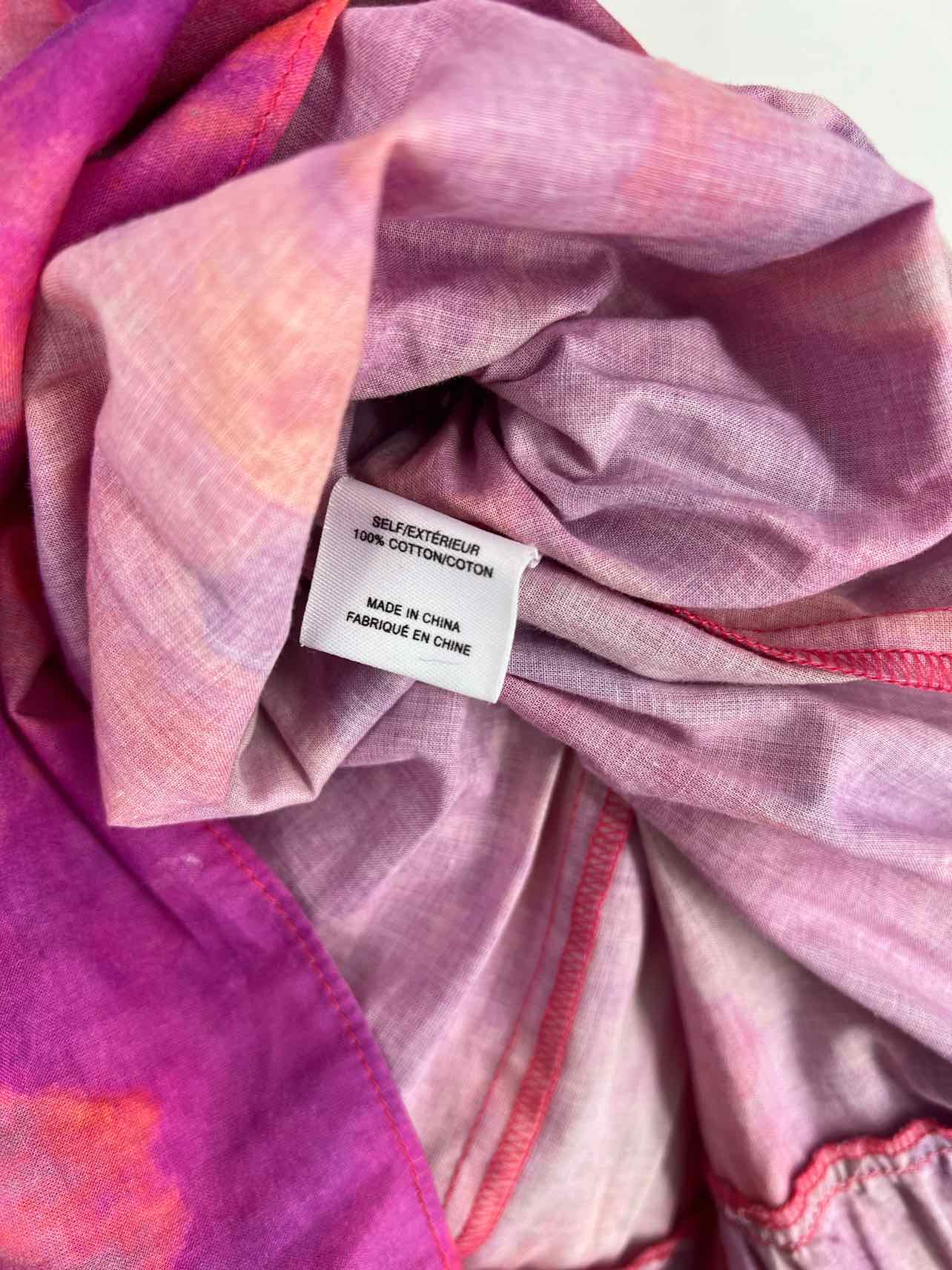 Derek Lam 10 Crosby Size 4 Fuschia/Coral Tie Dye Twist Belted Designer Dress - Image 5