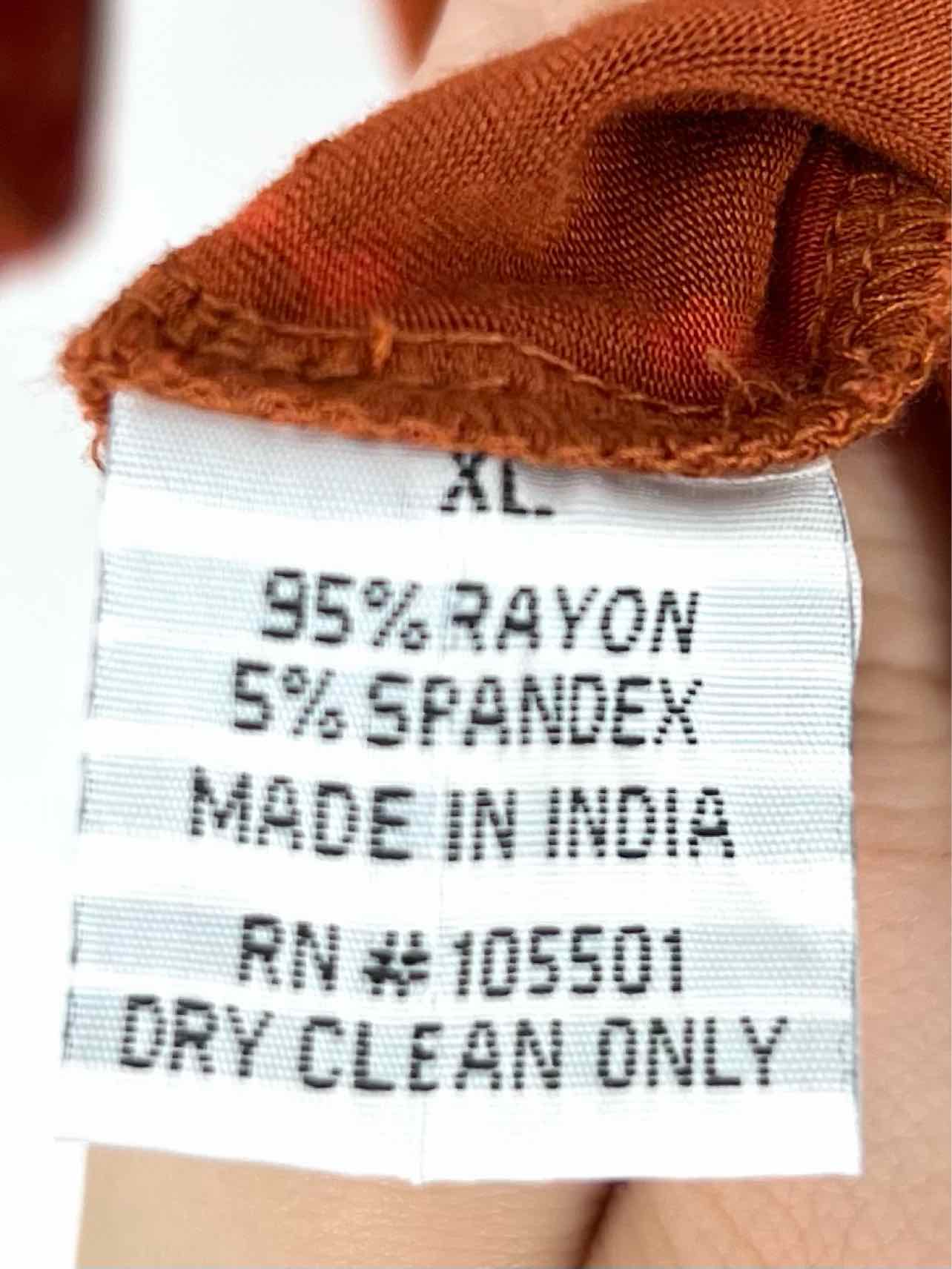 Double D Ranch Size XL Burnt Orange/Orange Mock Neck Tie Dye Designer Tunic - Image 4