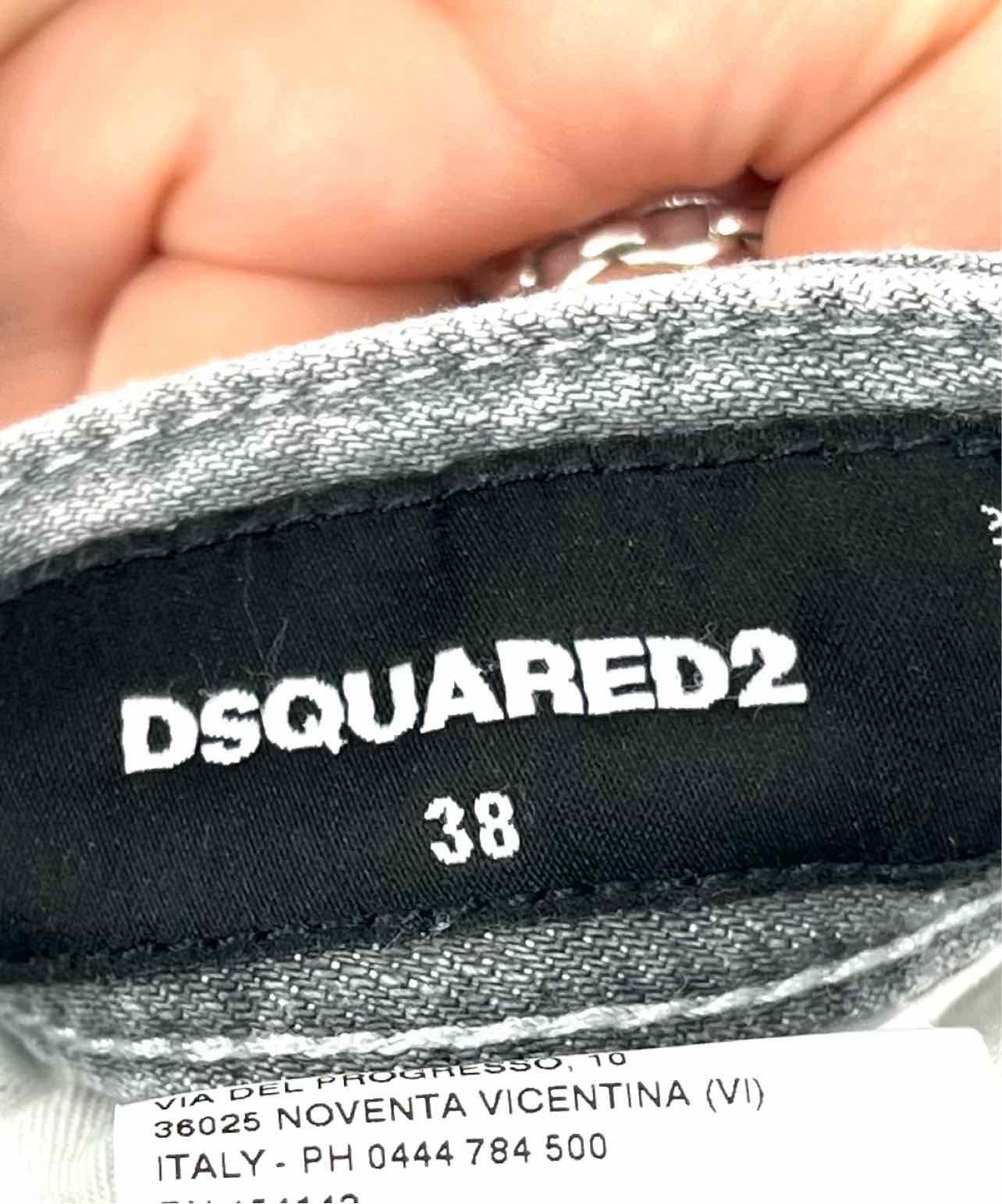 Dsquared2 Size 2 Gray Denim Distressed Splatter Designer Jeans - Image 3