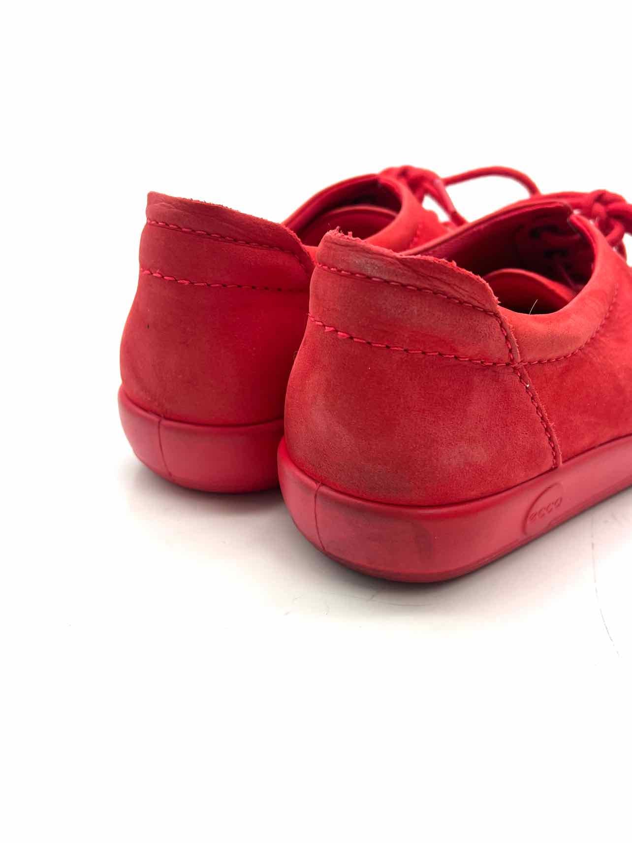 Ecco Size 5/5.5 Red Lace-Up Nubuck Shoes Sneakers - Image 4