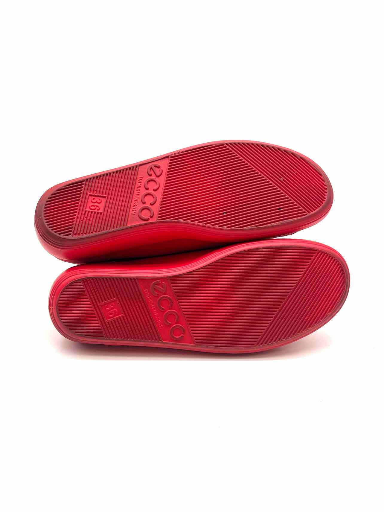 Ecco Size 5/5.5 Red Lace-Up Nubuck Shoes Sneakers - Image 5