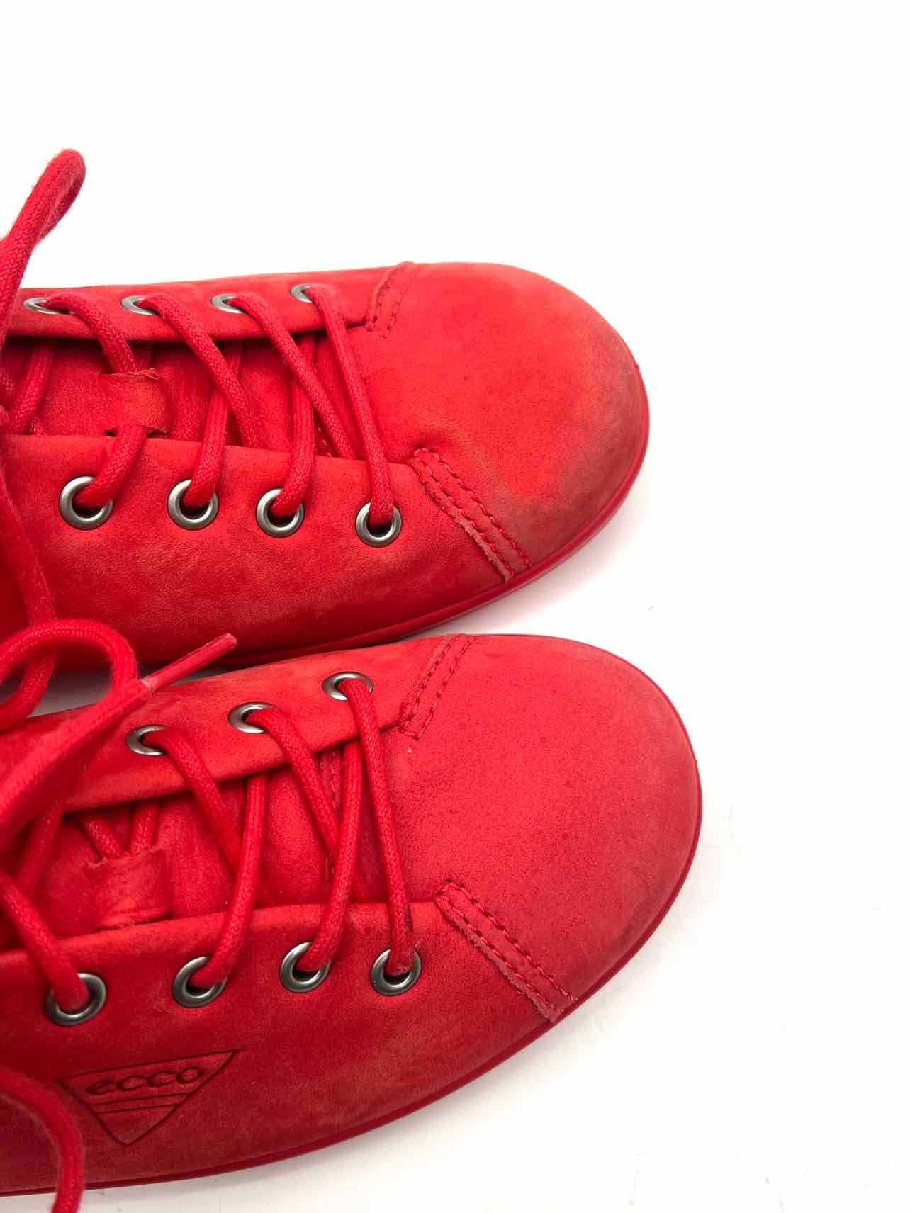 Ecco Size 5/5.5 Red Lace-Up Nubuck Shoes Sneakers - Image 6