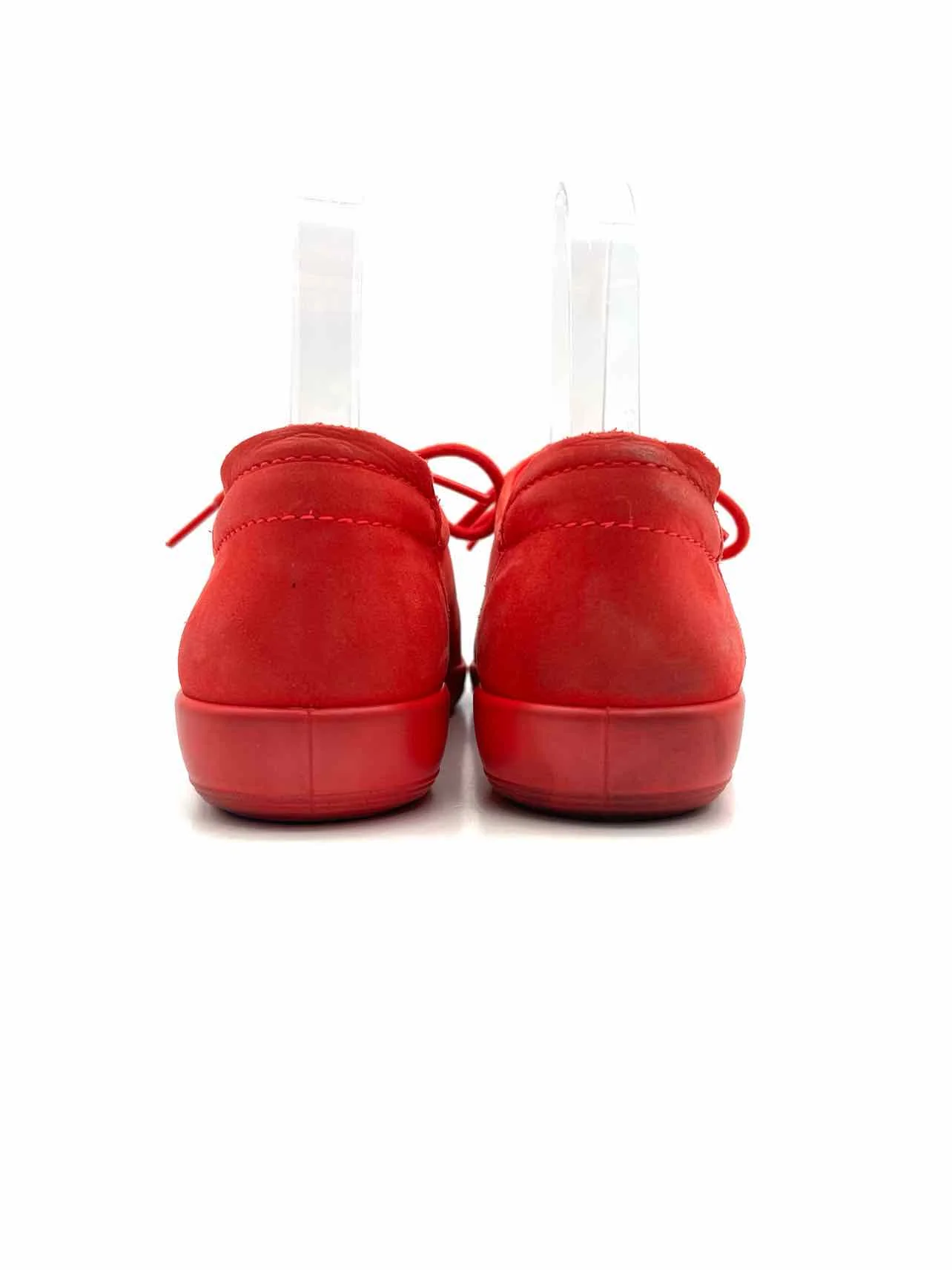 Ecco Size 5/5.5 Red Lace-Up Nubuck Shoes Sneakers - Image 7