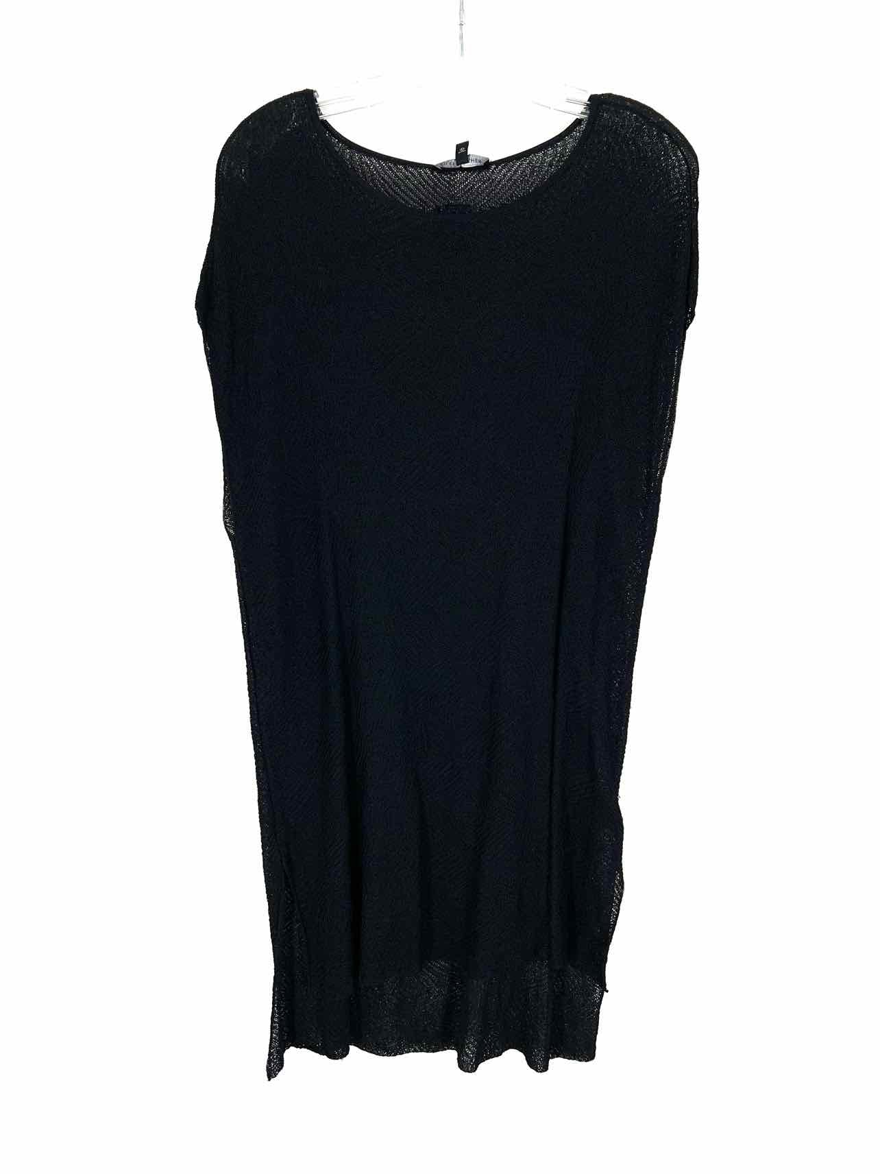 Eileen Fisher Size M Black Knit Viscose Blend Tops Tunic