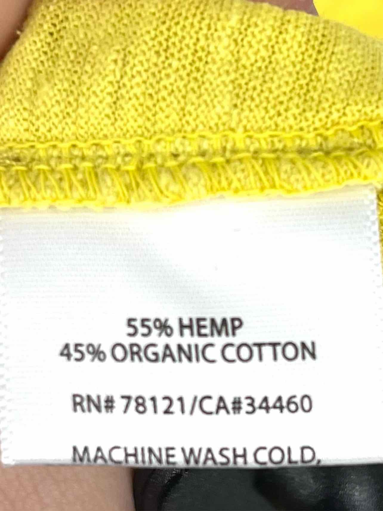 Eileen Fisher Size L Yellow Burnout Hemp/Cotton Designer Dress Maxi - Image 4