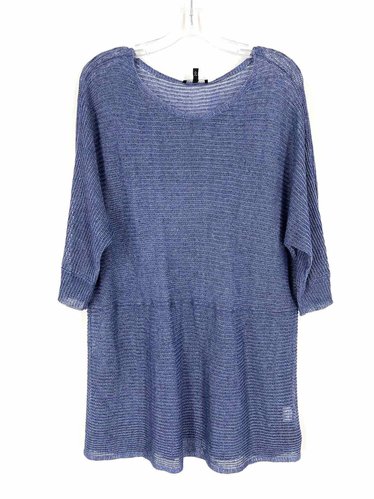 Eileen Fisher Size XL Blue Knit Linen Tops Tunic