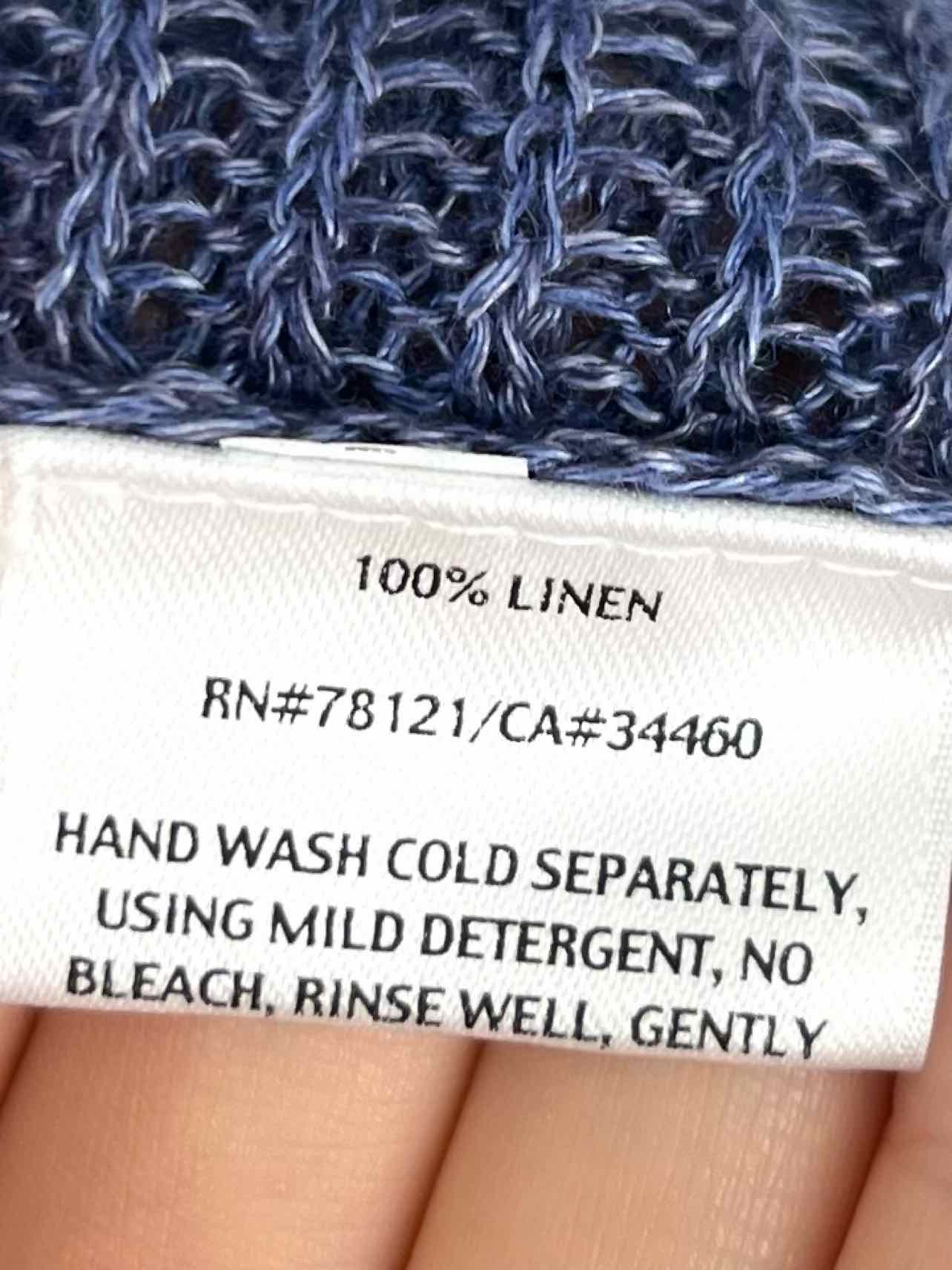 Eileen Fisher Size XL Blue Knit Linen Tops Tunic - Image 4