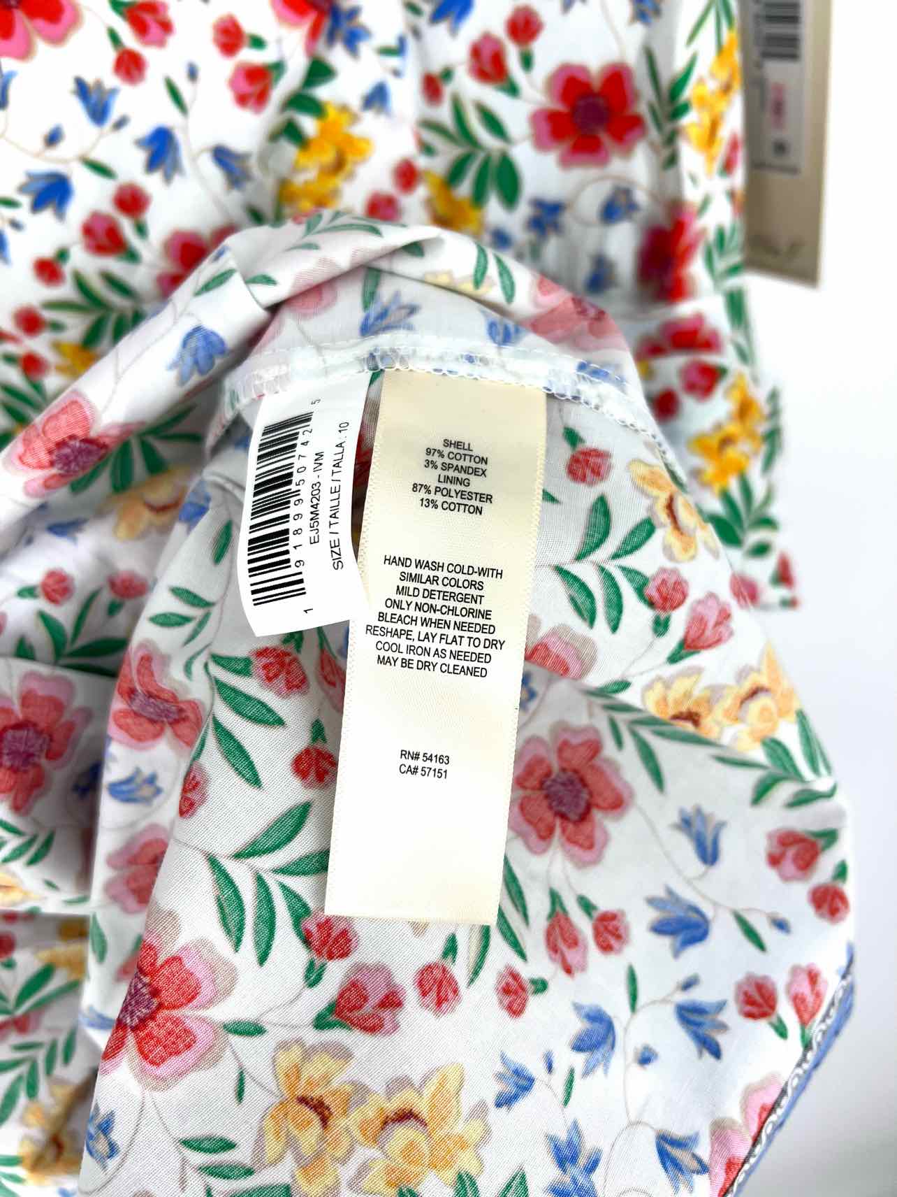 Eliza J Size 10 White/Multi Floral Pleated NEW Designer Dress - Image 4