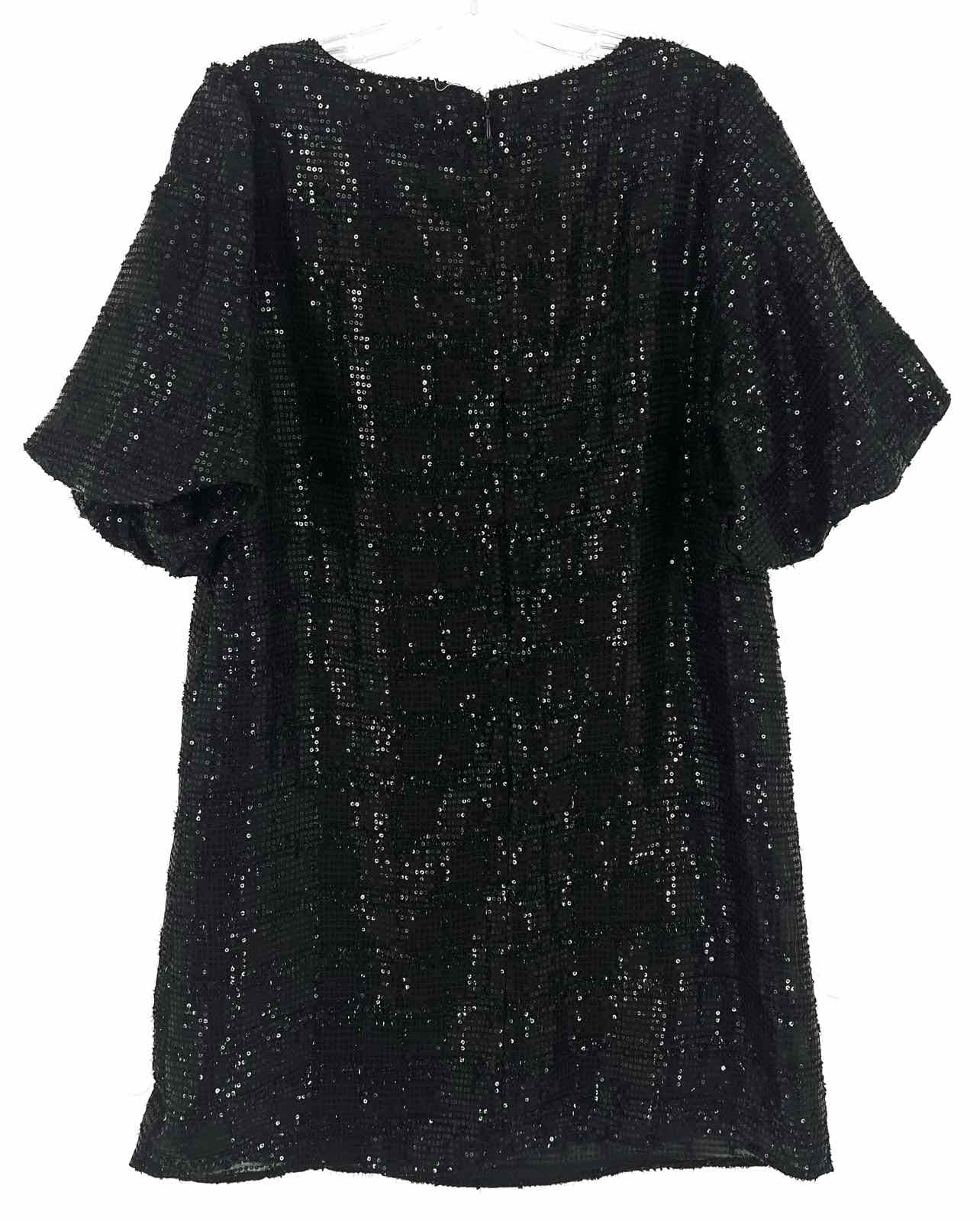 entro Size M Black Sequined Puff Sleeve Dresses Dress - Image 2