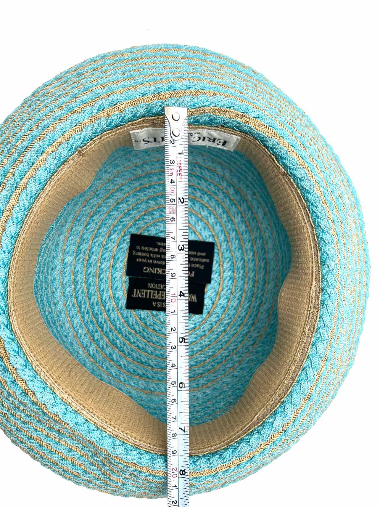 Eric Javits Aqua/Tan Woven Designer Hat - Image 6