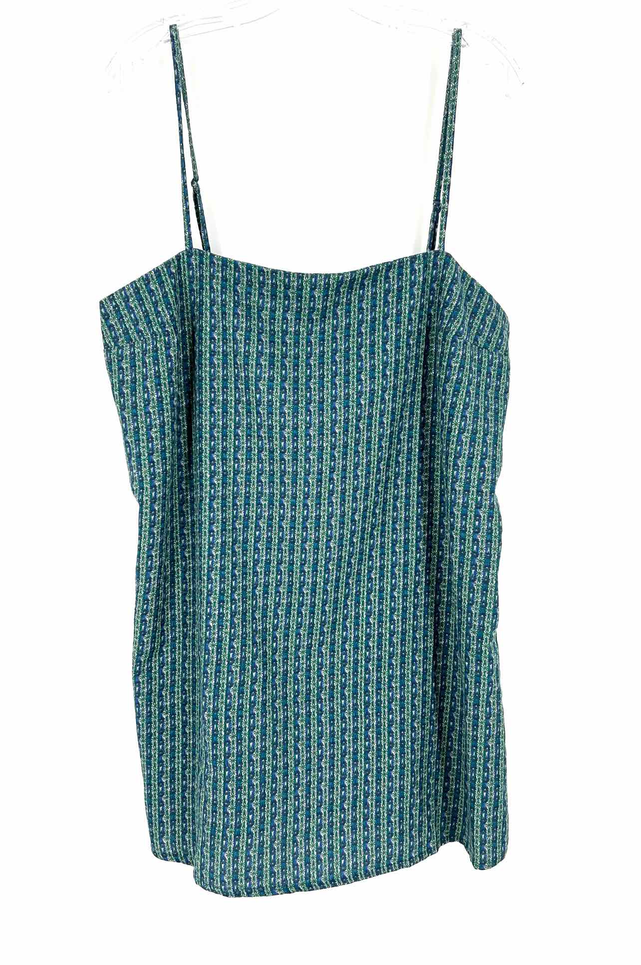 Faherty Size L Blue/Green Print Stripe NEW Dresses Dress