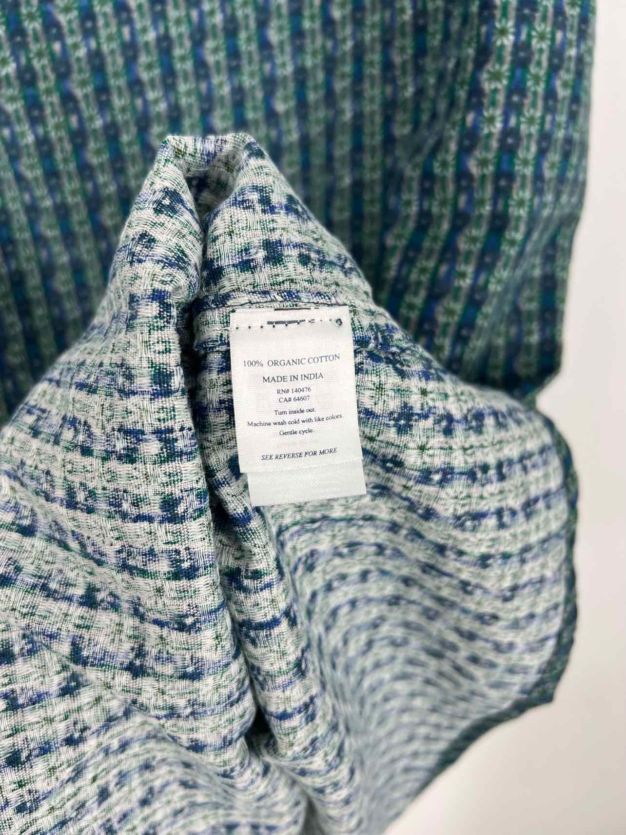 Faherty Size L Blue/Green Print Stripe NEW Dresses Dress - Image 4