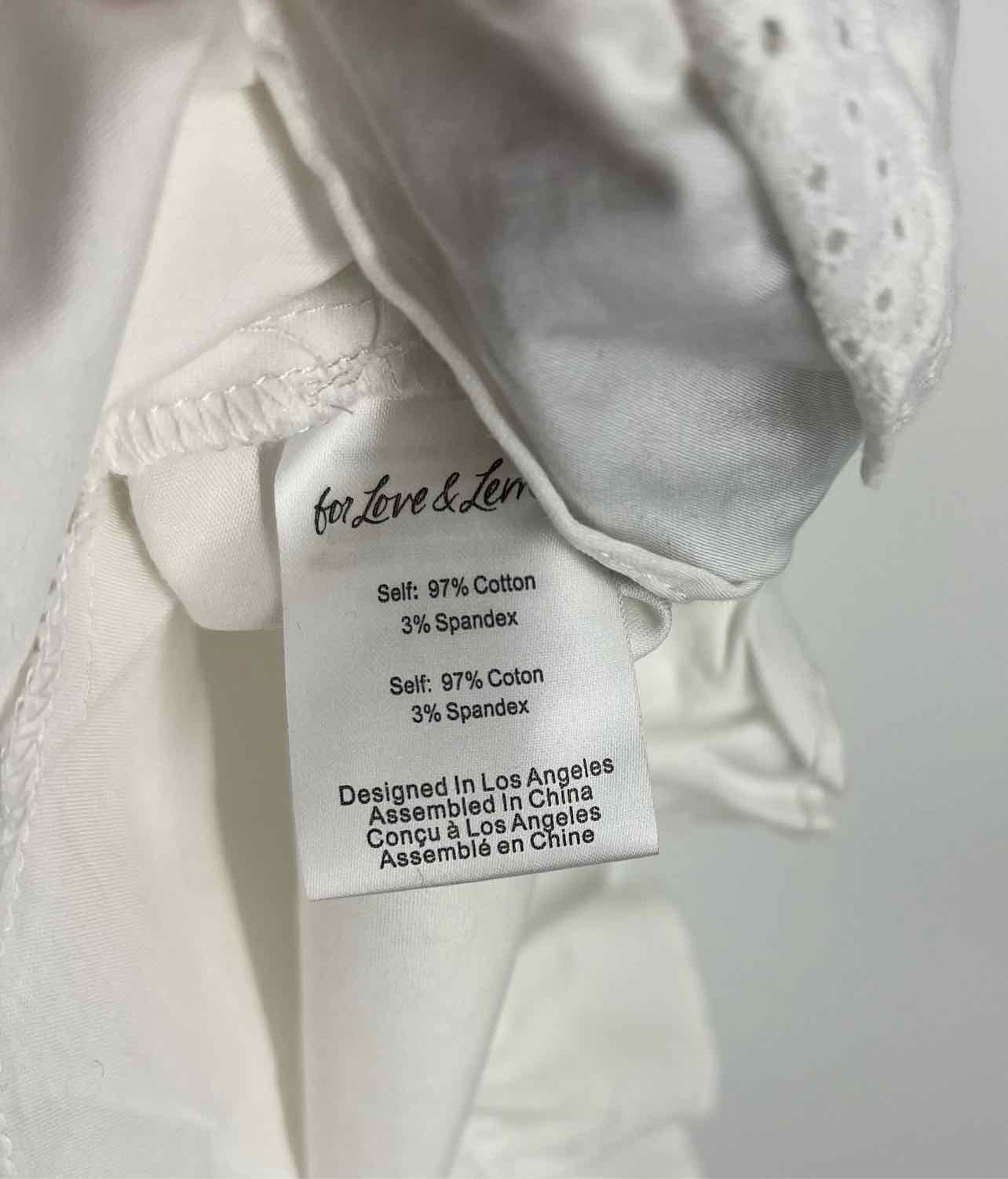 For Love & Lemons Size S White Shirred Ruffle Trim Designer Dress - Image 4