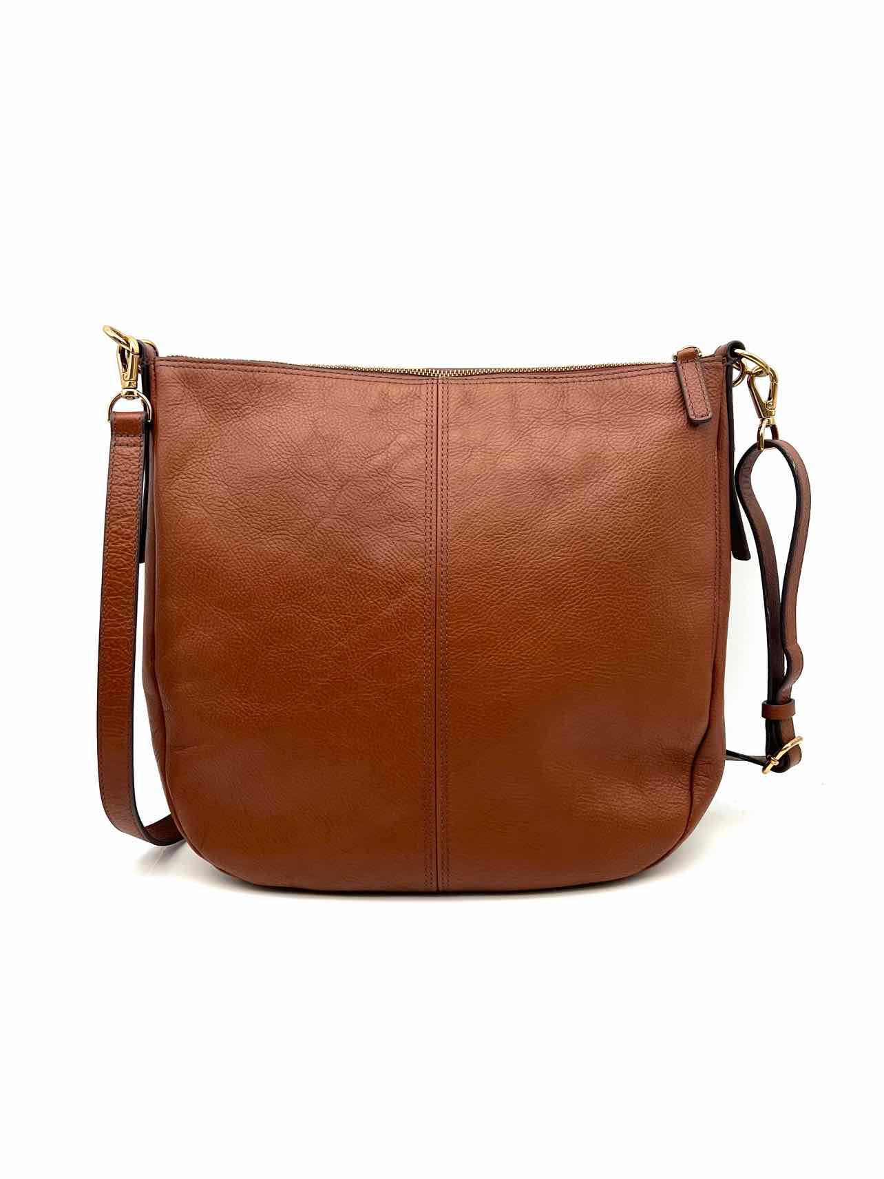 Fossil Brown Hobo Pebbled Leather Designer Satchel