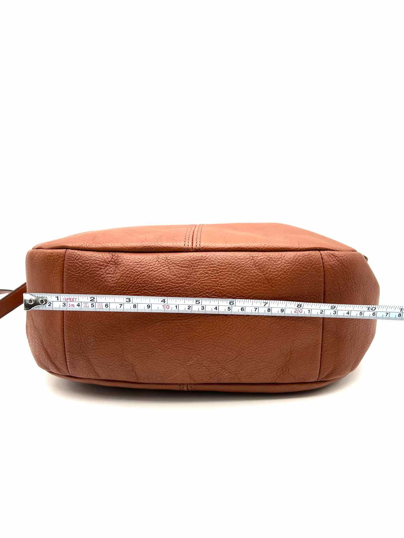 Fossil Brown Hobo Pebbled Leather Designer Satchel - Image 7