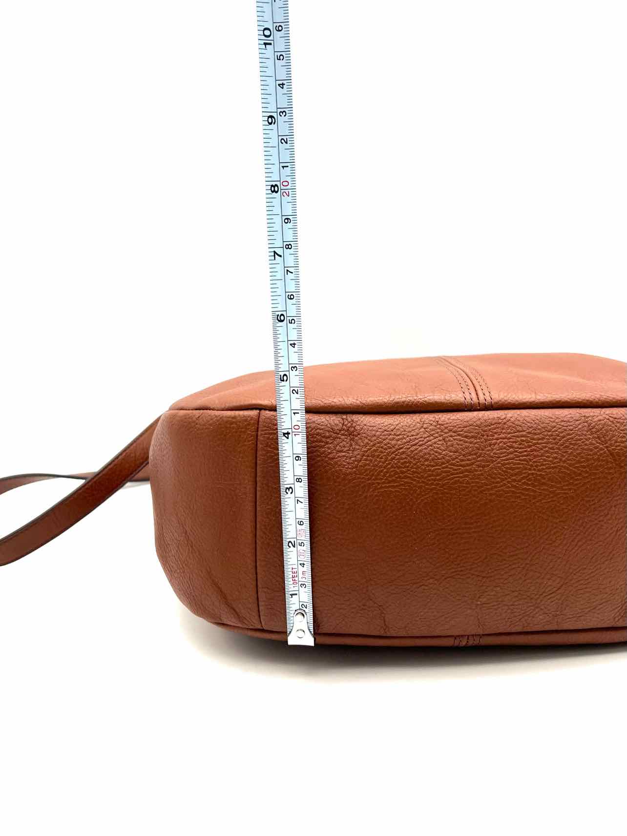 Fossil Brown Hobo Pebbled Leather Designer Satchel - Image 8