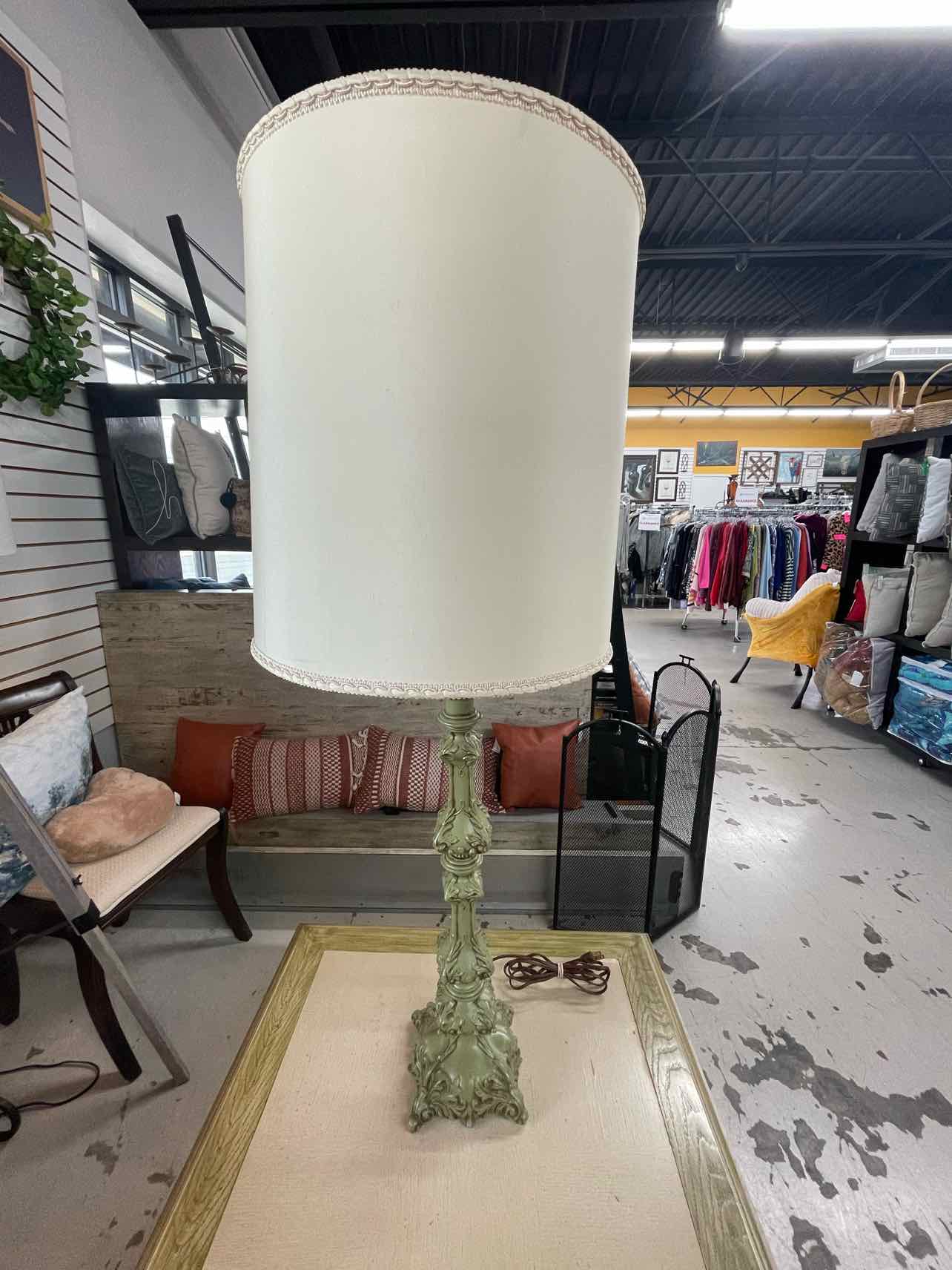Green/Beige Buffet Lamp Tall Home Decor Lamp
