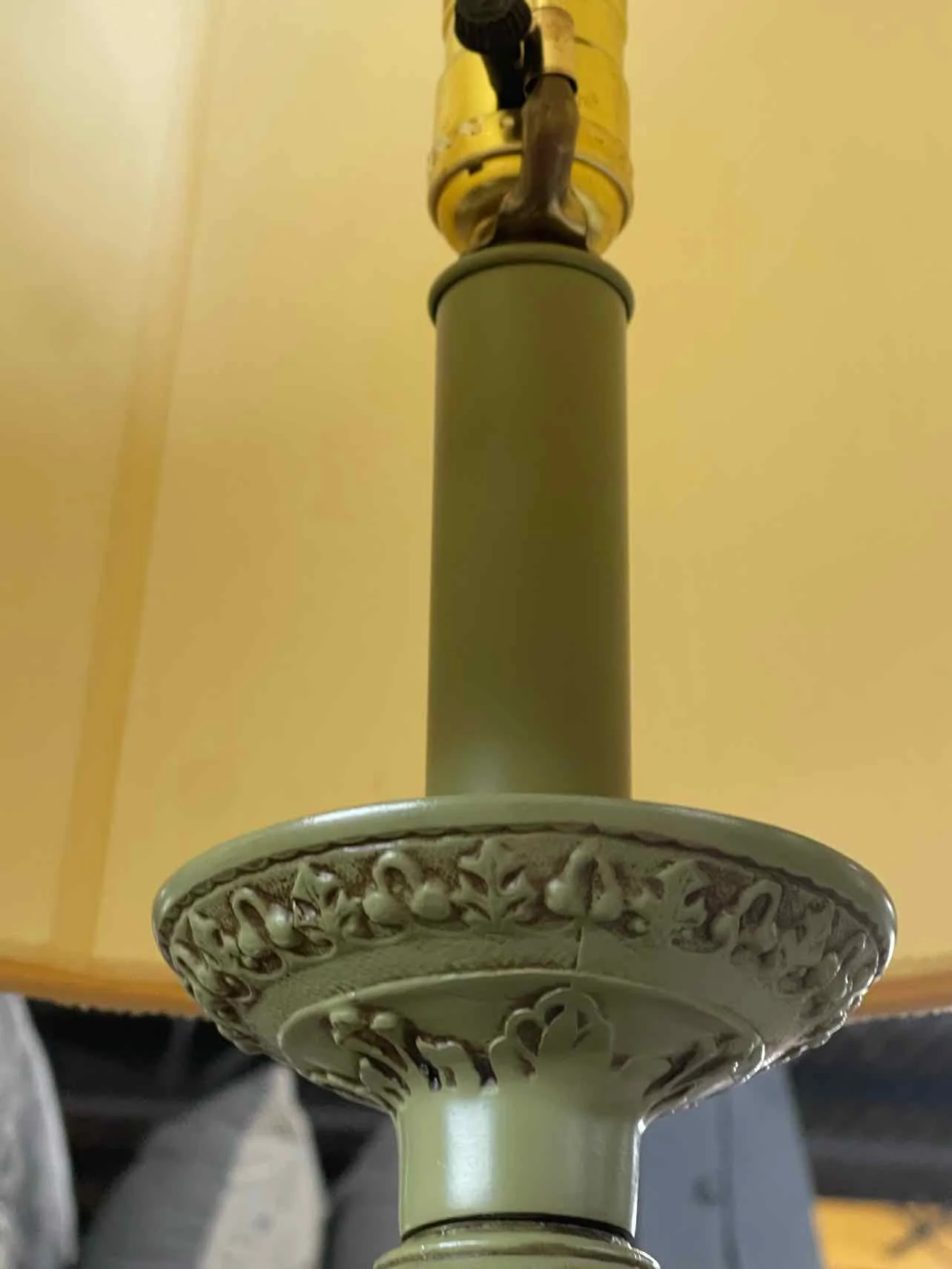 Green/Beige Buffet Lamp Tall Home Decor Lamp - Image 4