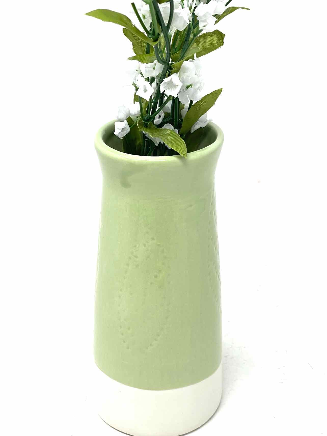 Green/White Baby's Breath Small Home Decor Floral Arrangement - Image 6