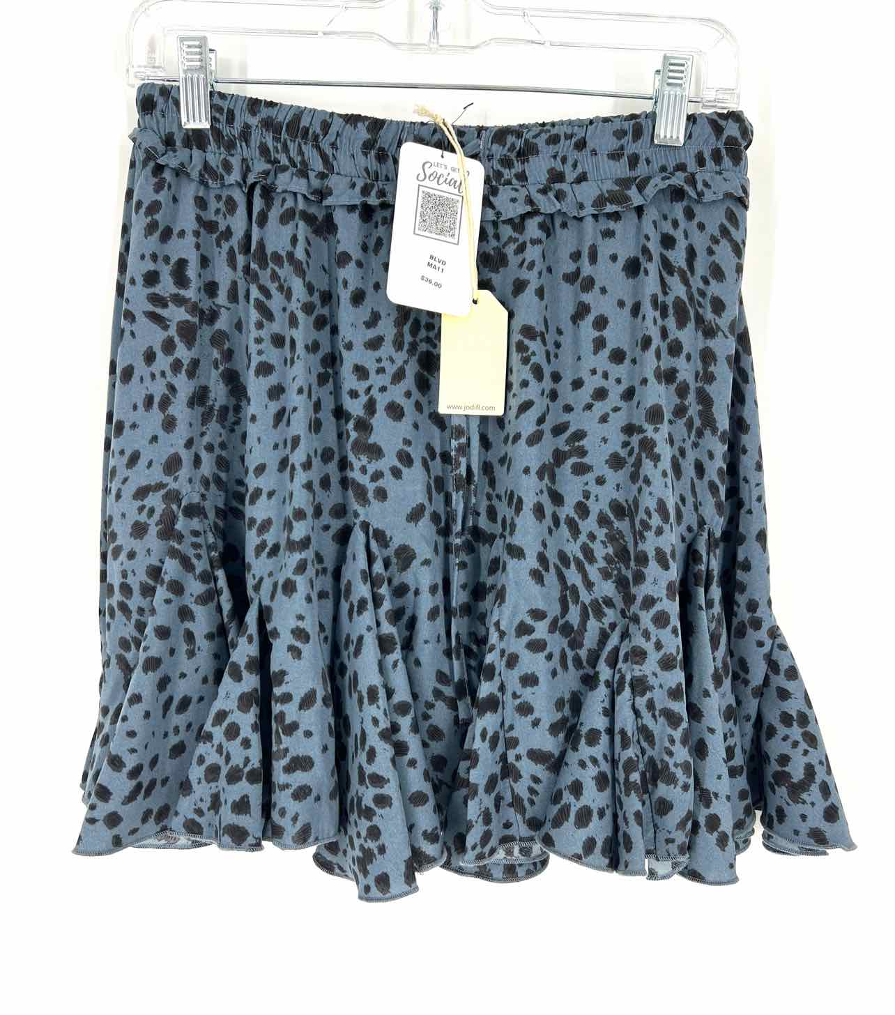 Jodifl Size S Cerulean/Black Animal Print Godets NEW Skirt Skirt