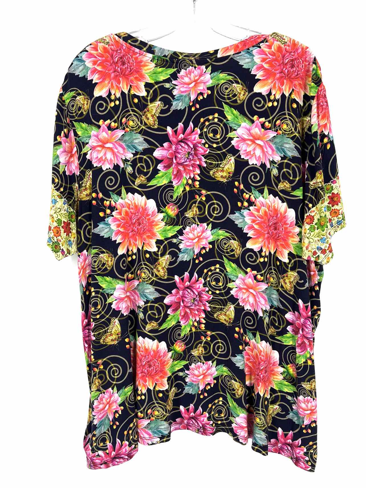 Johnny Was Size XXL Navy/Multi Butterflies Floral PLUS Tunic - Image 2