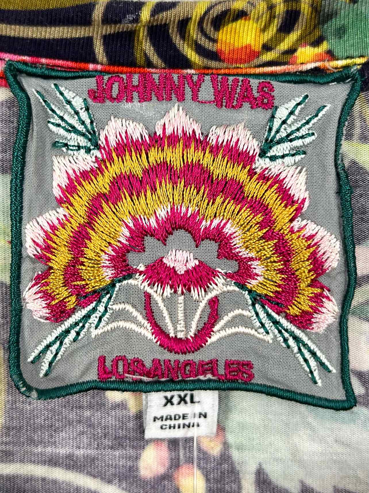 Johnny Was Size XXL Navy/Multi Butterflies Floral PLUS Tunic - Image 3