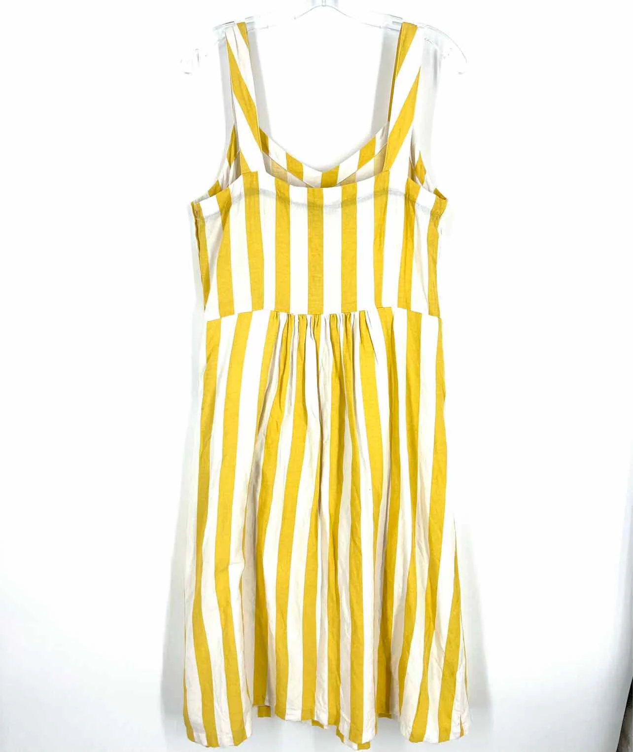 Joules Size 8 Yellow/White Stripe Cinched Dresses Dress - Image 3