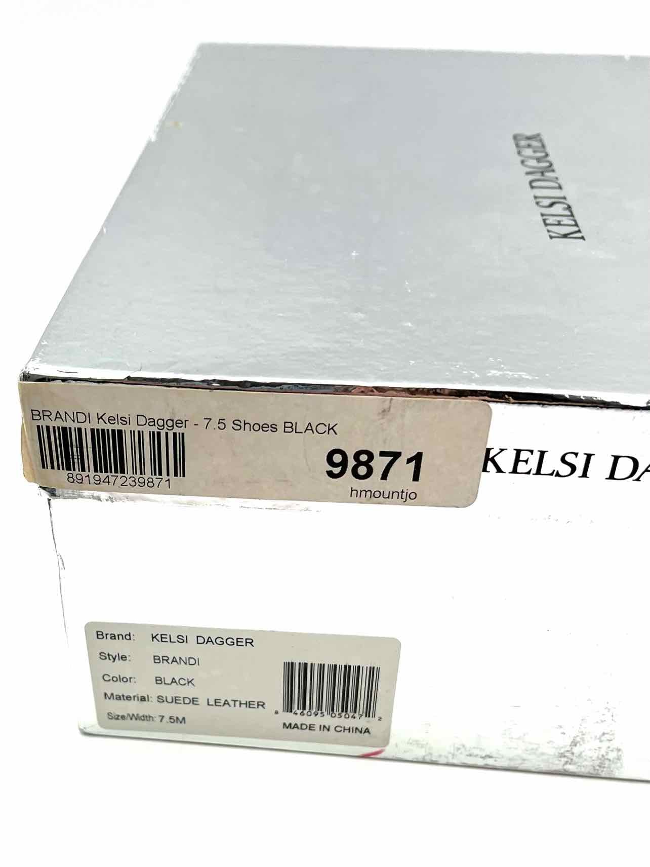 Kelsi Dagger Size 7.5 Black/Silver Rhinestones Suede W/ BOX!!! Sandals Heels - Image 10