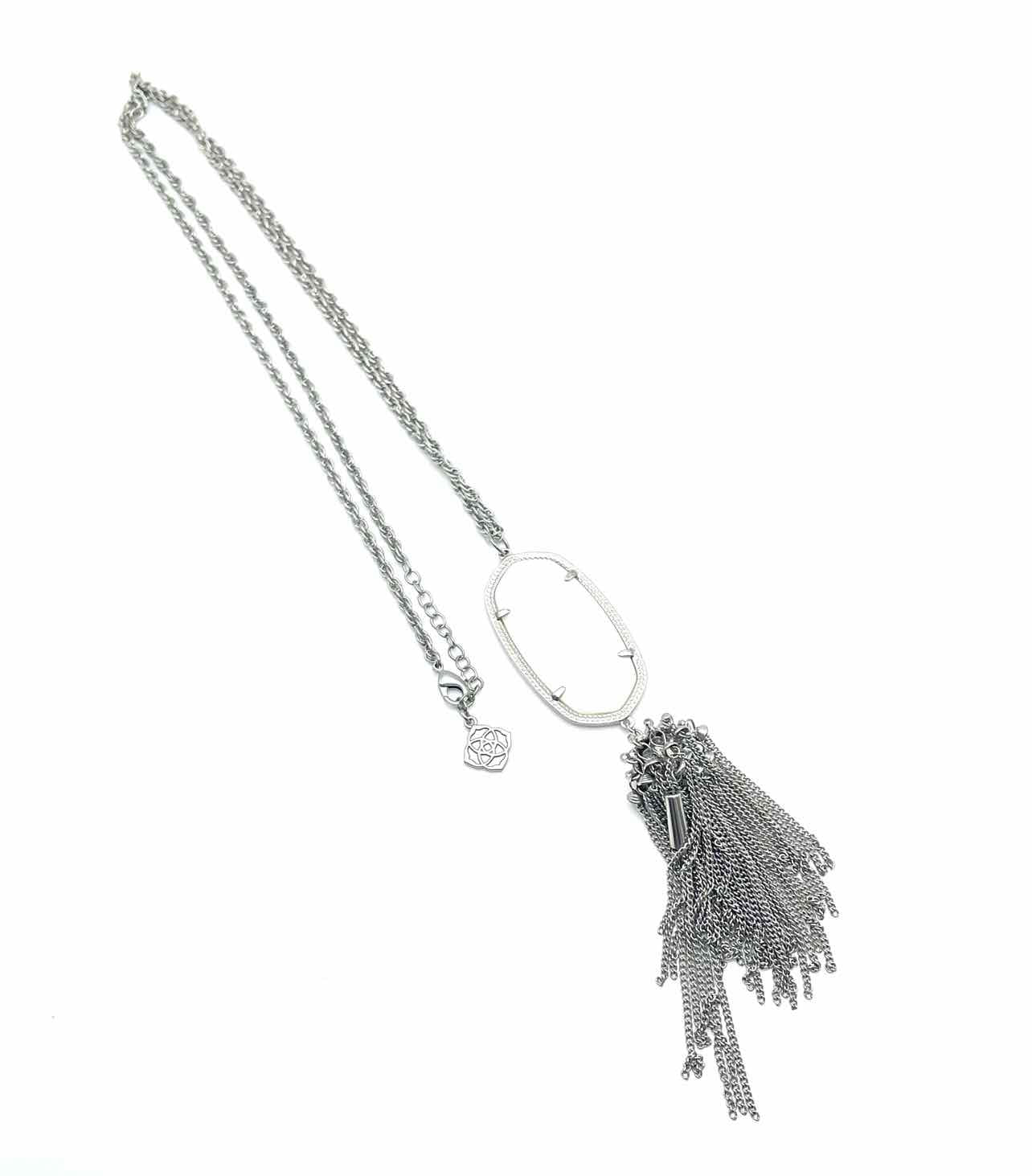 Kendra Scott Silver/White Pendant Tassel Jewelry Necklace - Image 2
