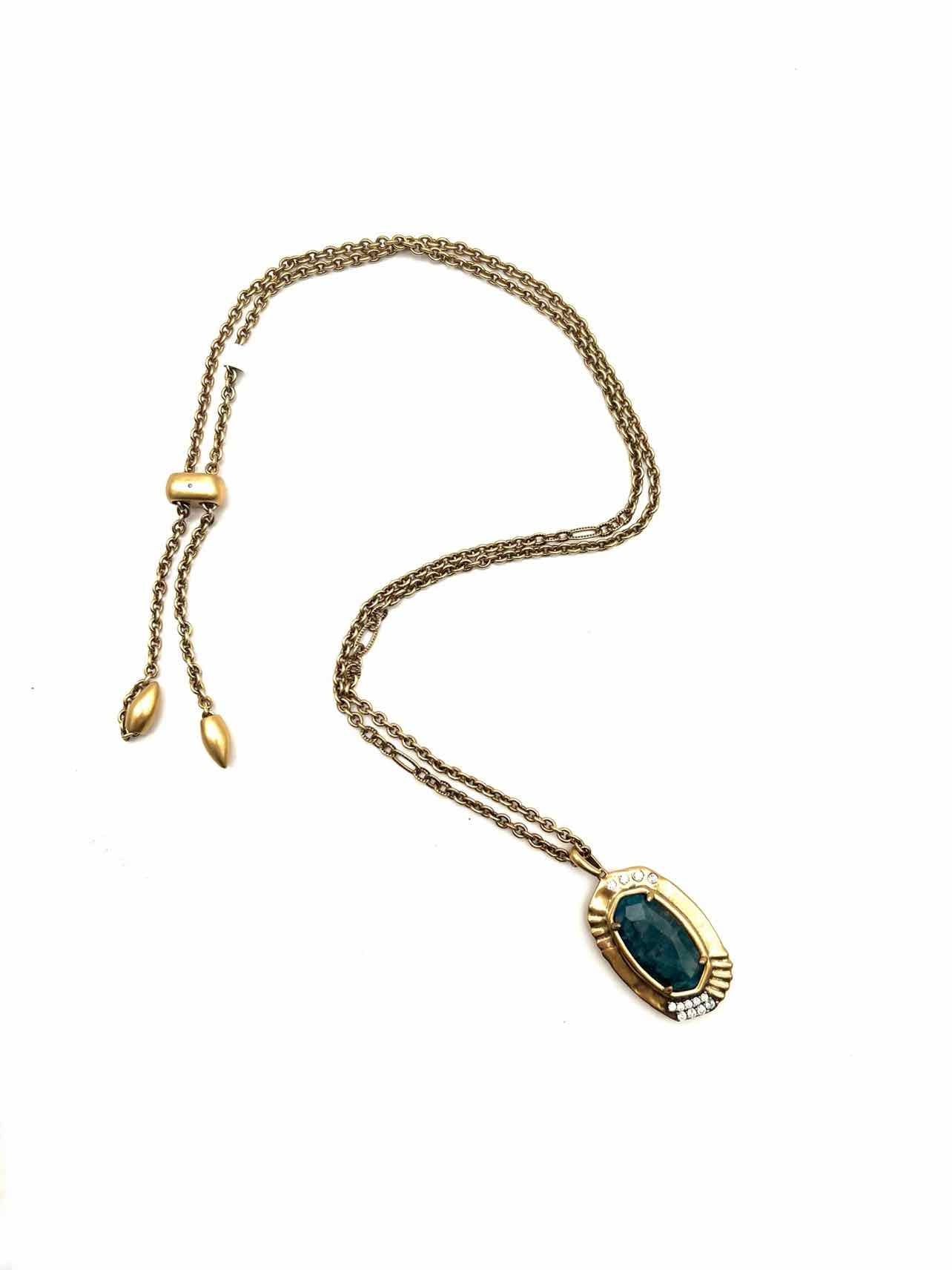 Kendra Scott Size Adj. Gold/Green Jewel Vintage Jewelry Necklace