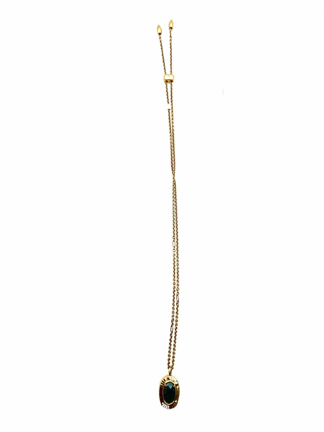 Kendra Scott Size Adj. Gold/Green Jewel Vintage Jewelry Necklace - Image 2