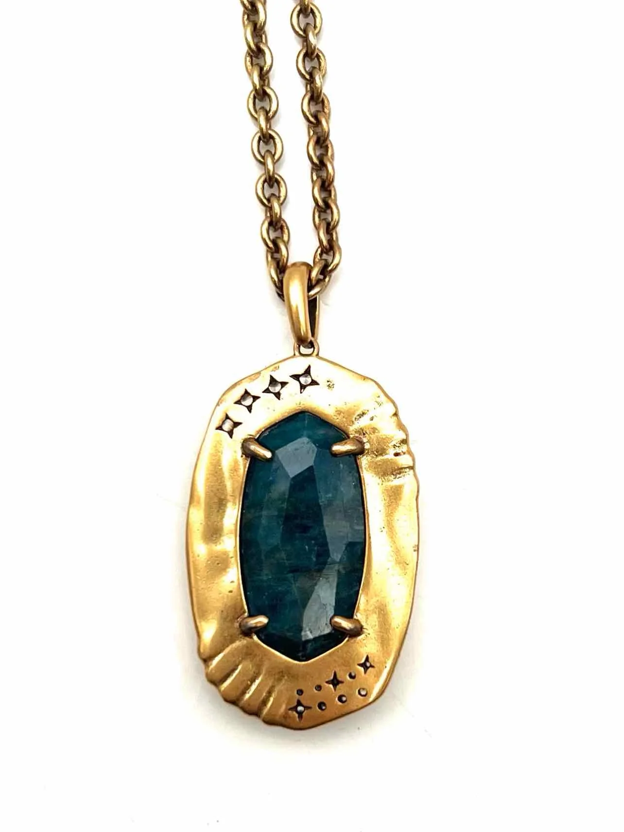 Kendra Scott Size Adj. Gold/Green Jewel Vintage Jewelry Necklace - Image 3
