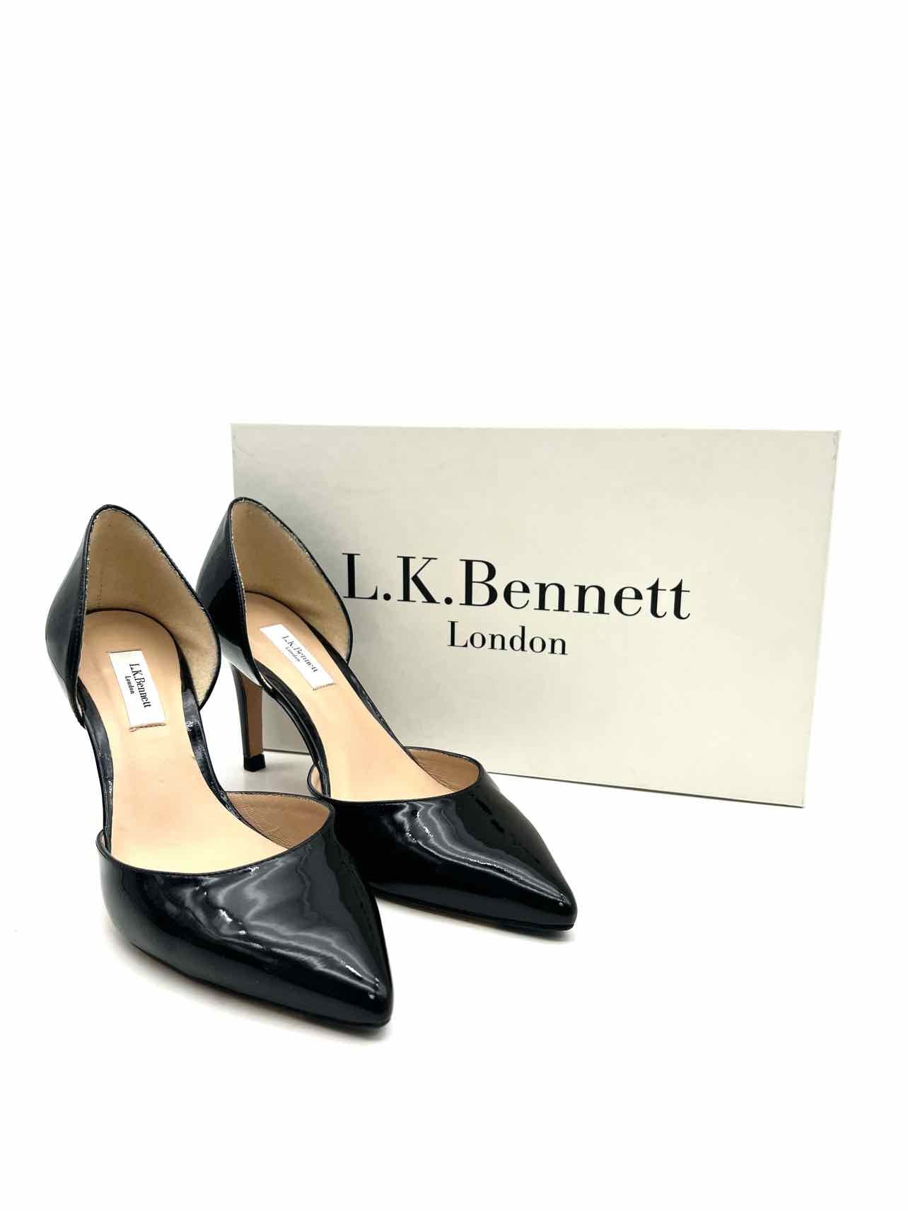 L.K. Bennett Size 7 Black Patent Leather W/ BOX!!! Designer Pumps