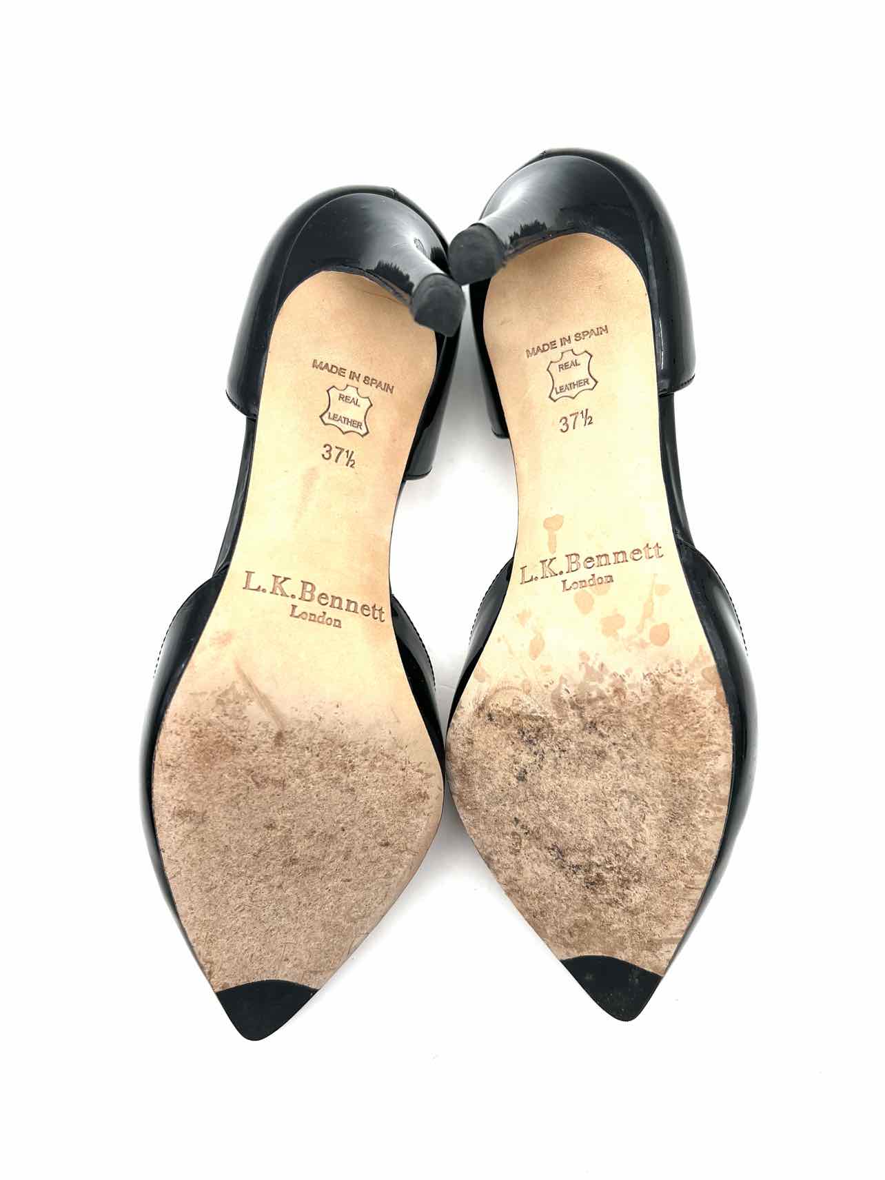 L.K. Bennett Size 7 Black Patent Leather W/ BOX!!! Designer Pumps - Image 7
