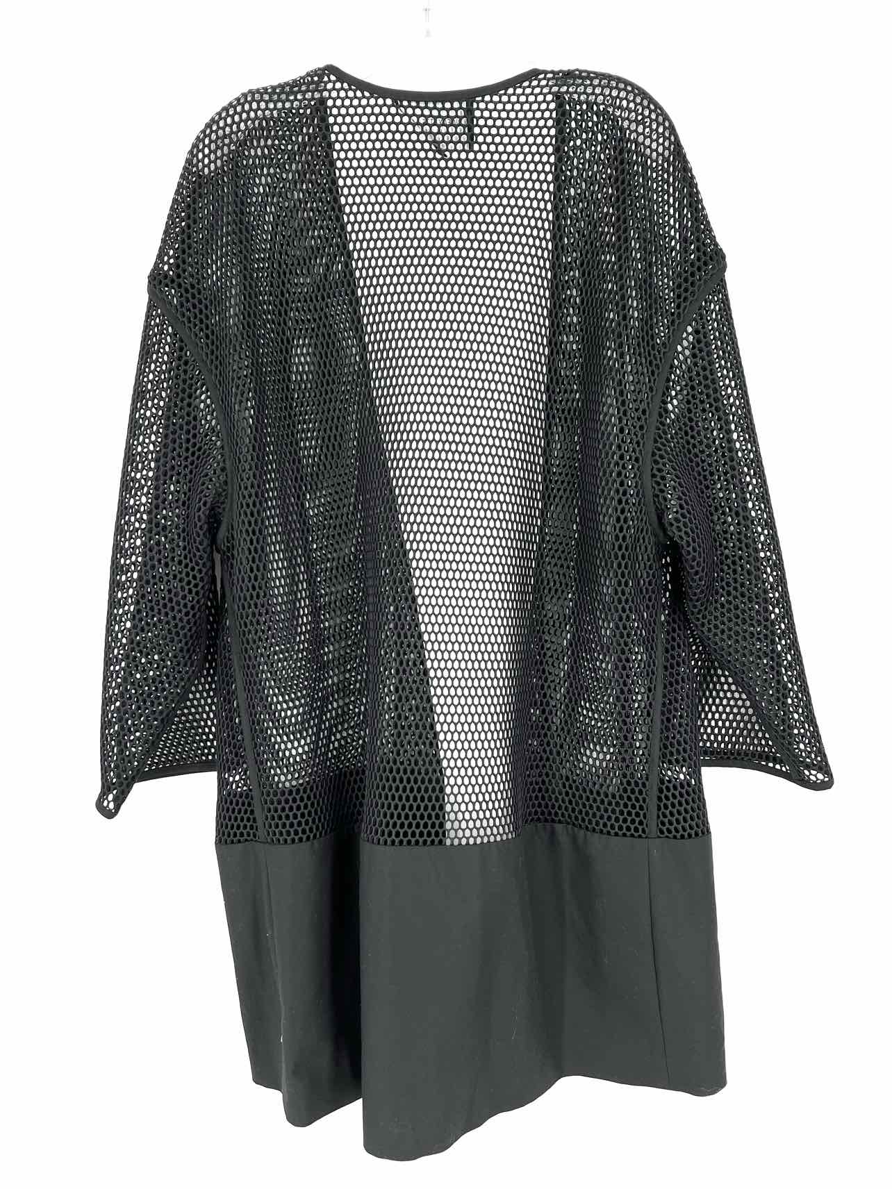 Lafayette 148 Size XL Black Blocked Mesh Designer Cardigan - Image 2